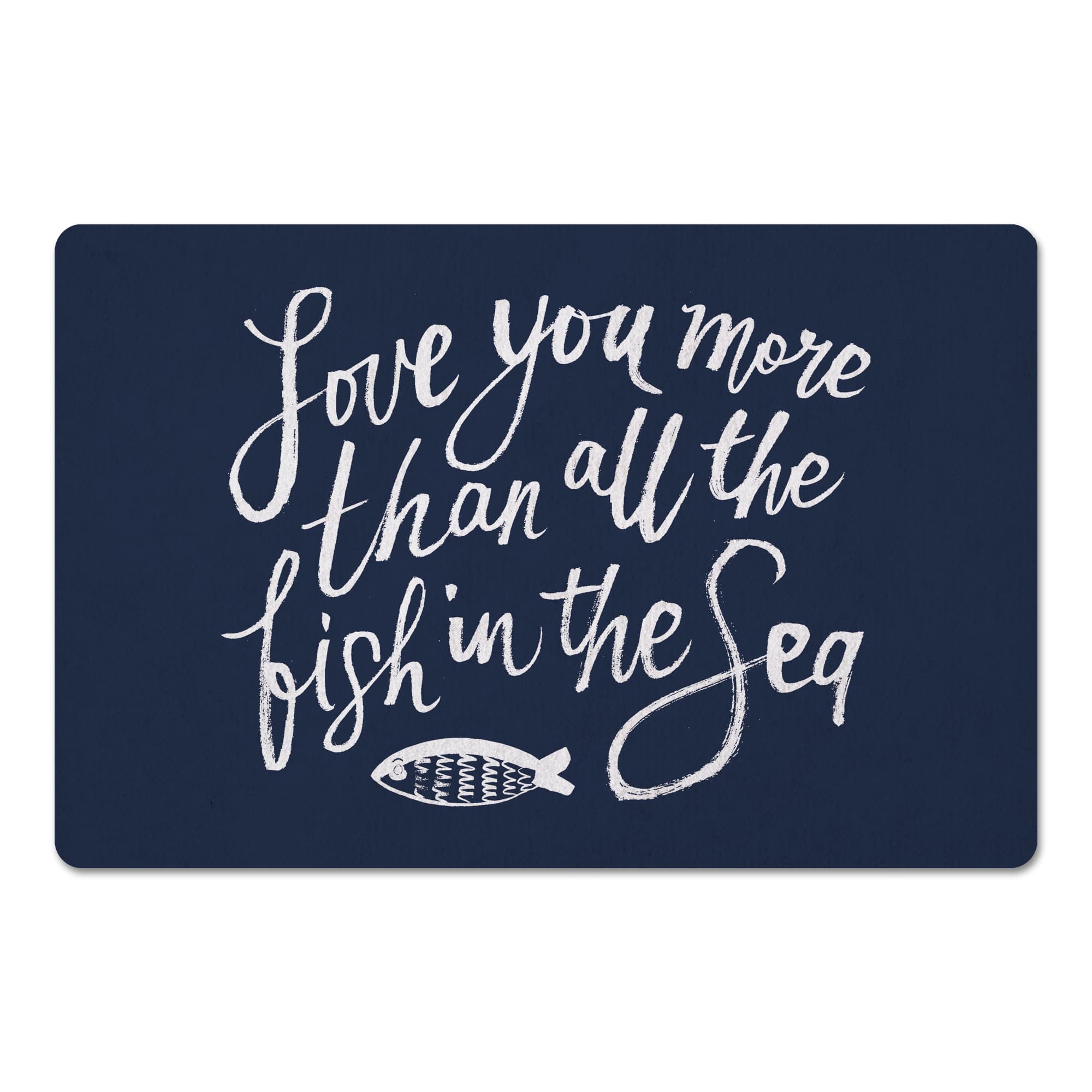 Love You More Than All the Fish Floor Mat, 27" x 18"