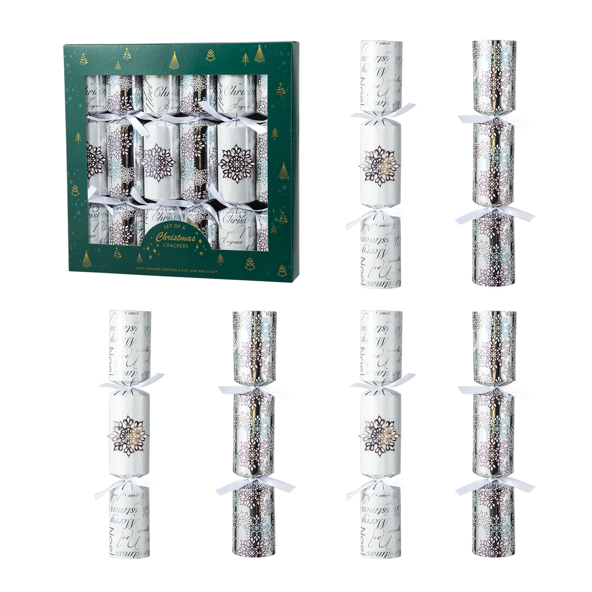 Glitzhome® 12" Christmas Snowflake Party Cracker with Gift Contents, 6ct.