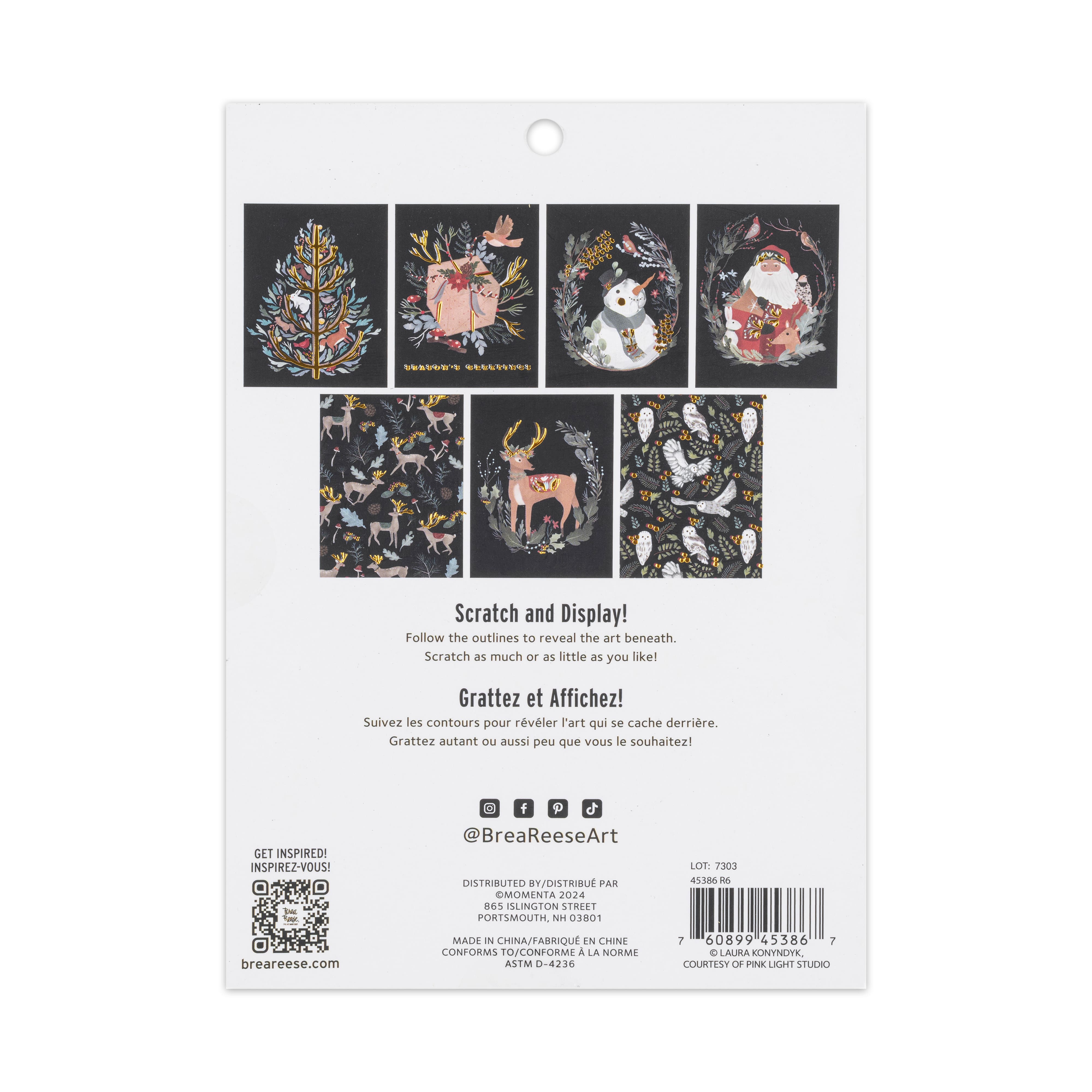 Brea Reese&#x2122; 6&#x22; x 8&#x22; Holiday Woodland Scratch Art Paper Pad