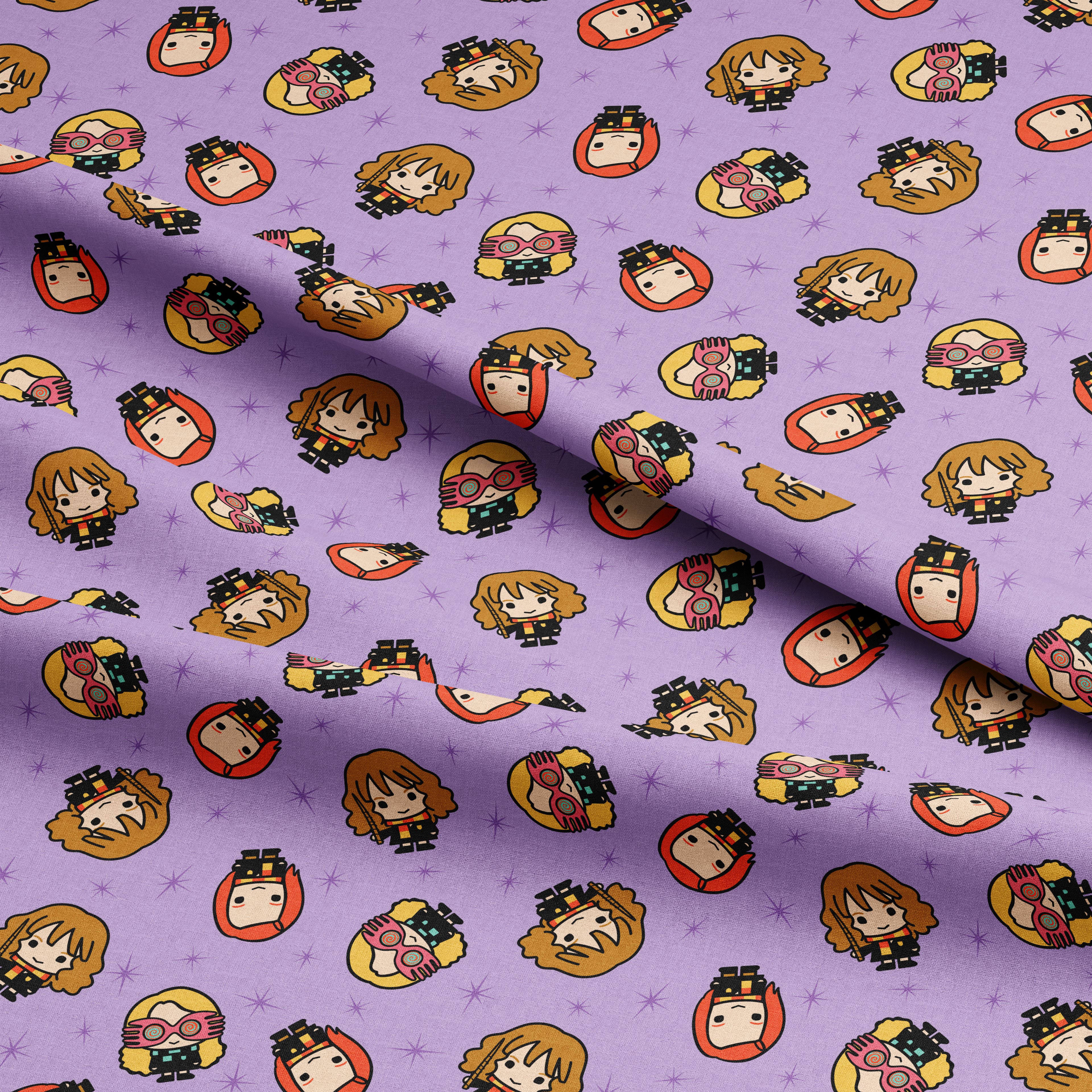 Harry Potter&#x2122; Purple Kawaii Girls Toss Cotton Fabric