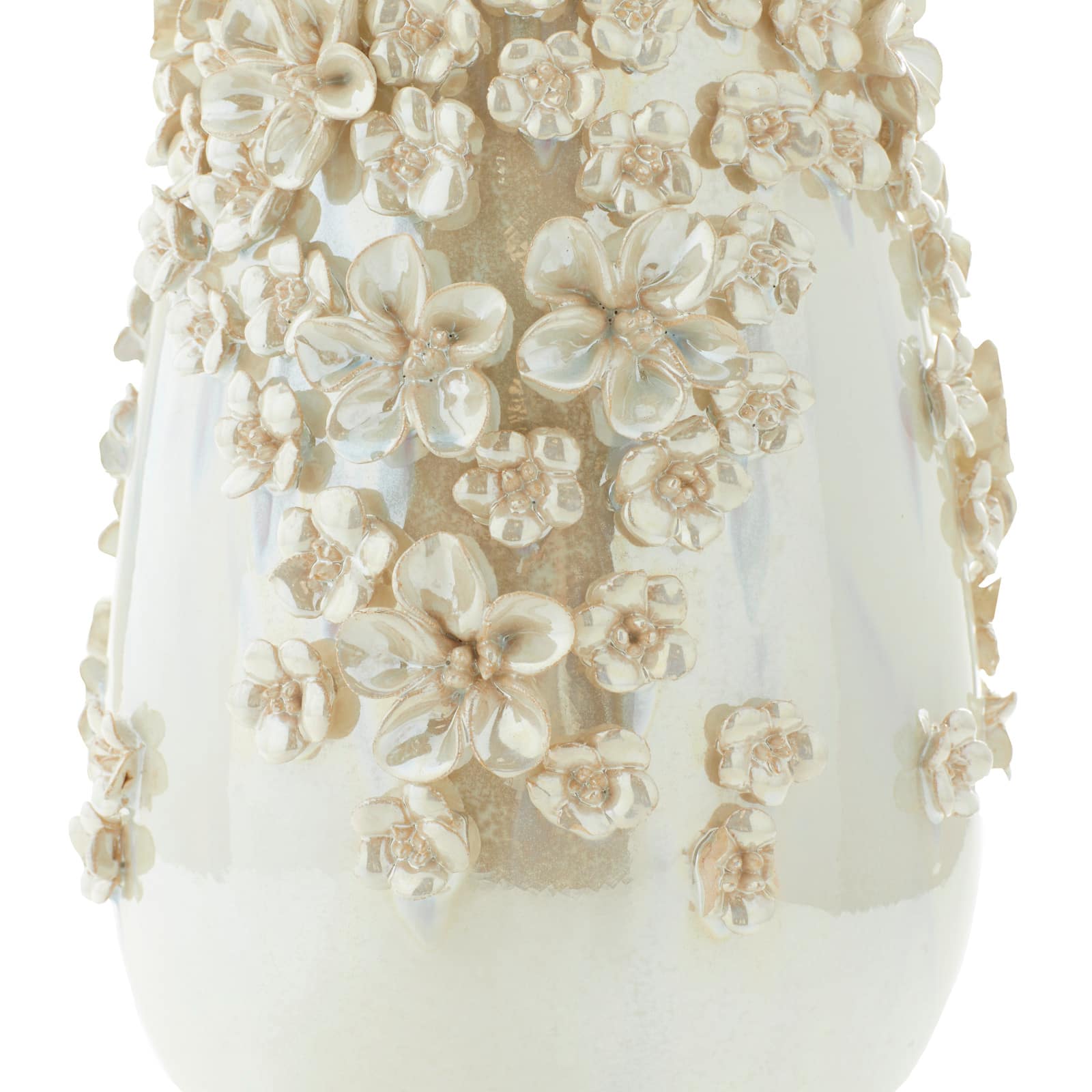 Cream Ceramic Farmhouse Vase, 16&#x22; x 9&#x22; x 9&#x22;