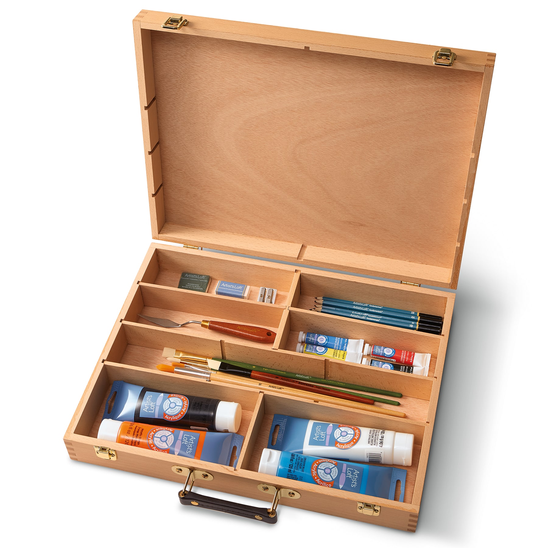 Deluxe Wooden Art Box with Palette | Himalaya Fine Art Supplies