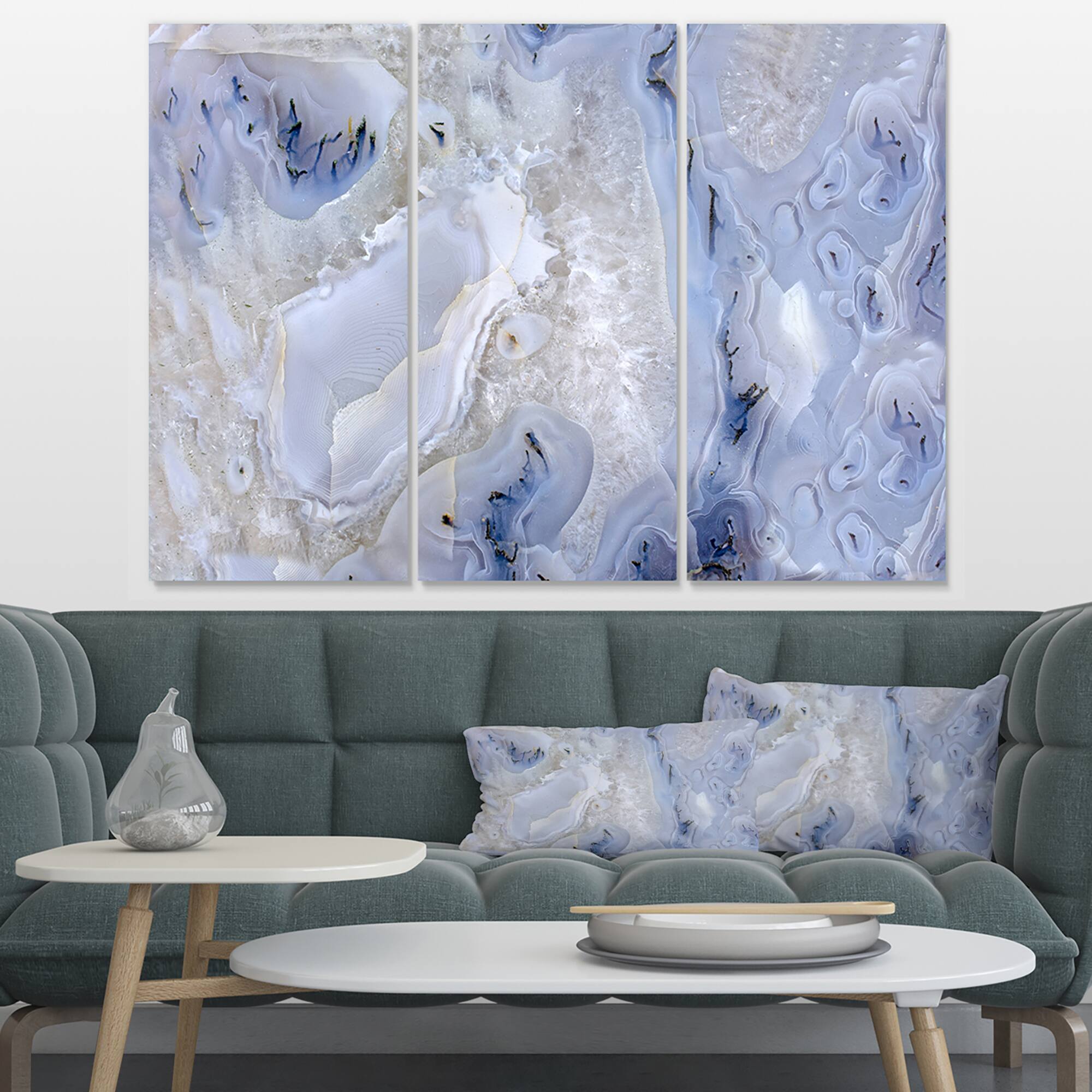 Designart - Agate Stone Background - Abstract Canvas Wall Art Print