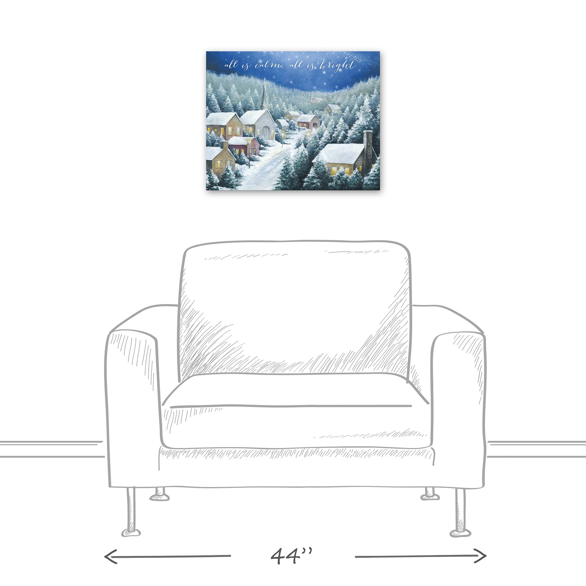 Calm Bright Christmas Town Canvas Wall Art