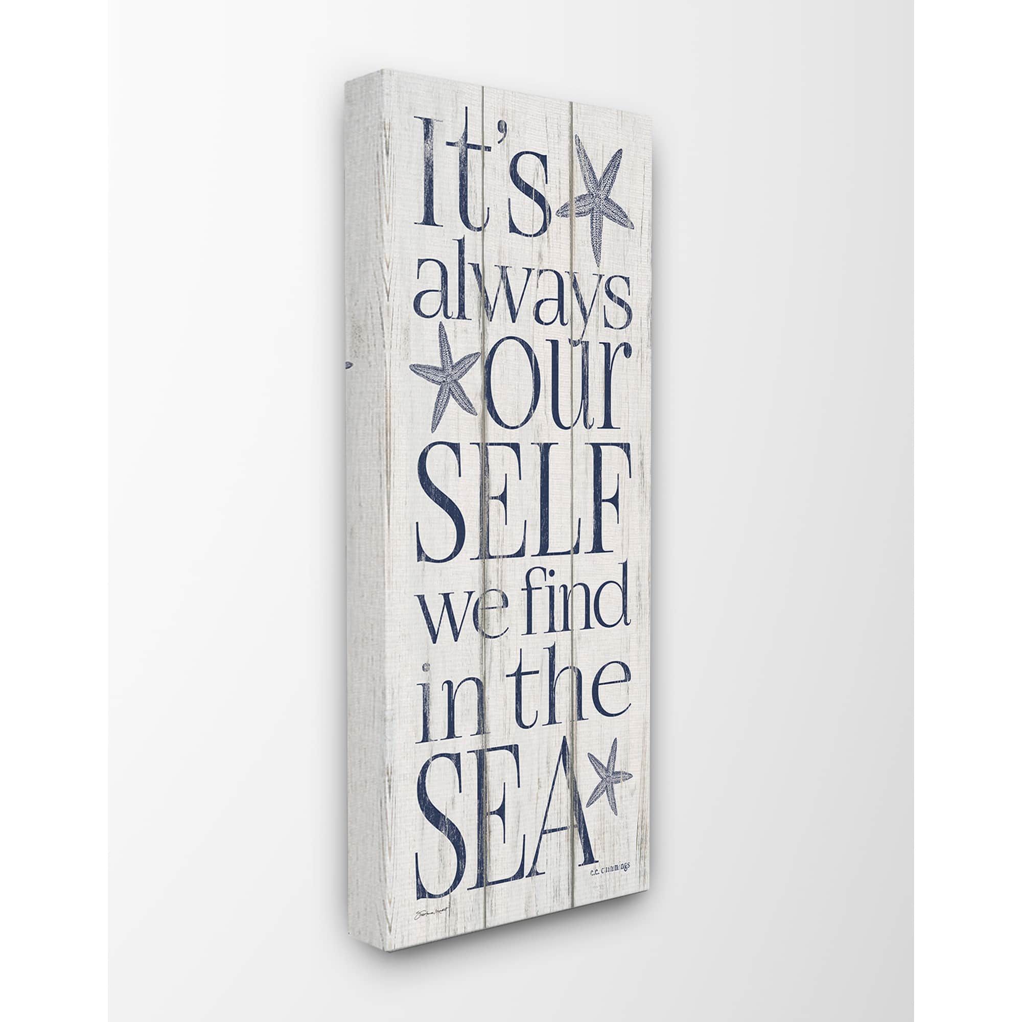 Stupell Industries Our Self We Find In The Sea Planked Look Canvas Wall Art