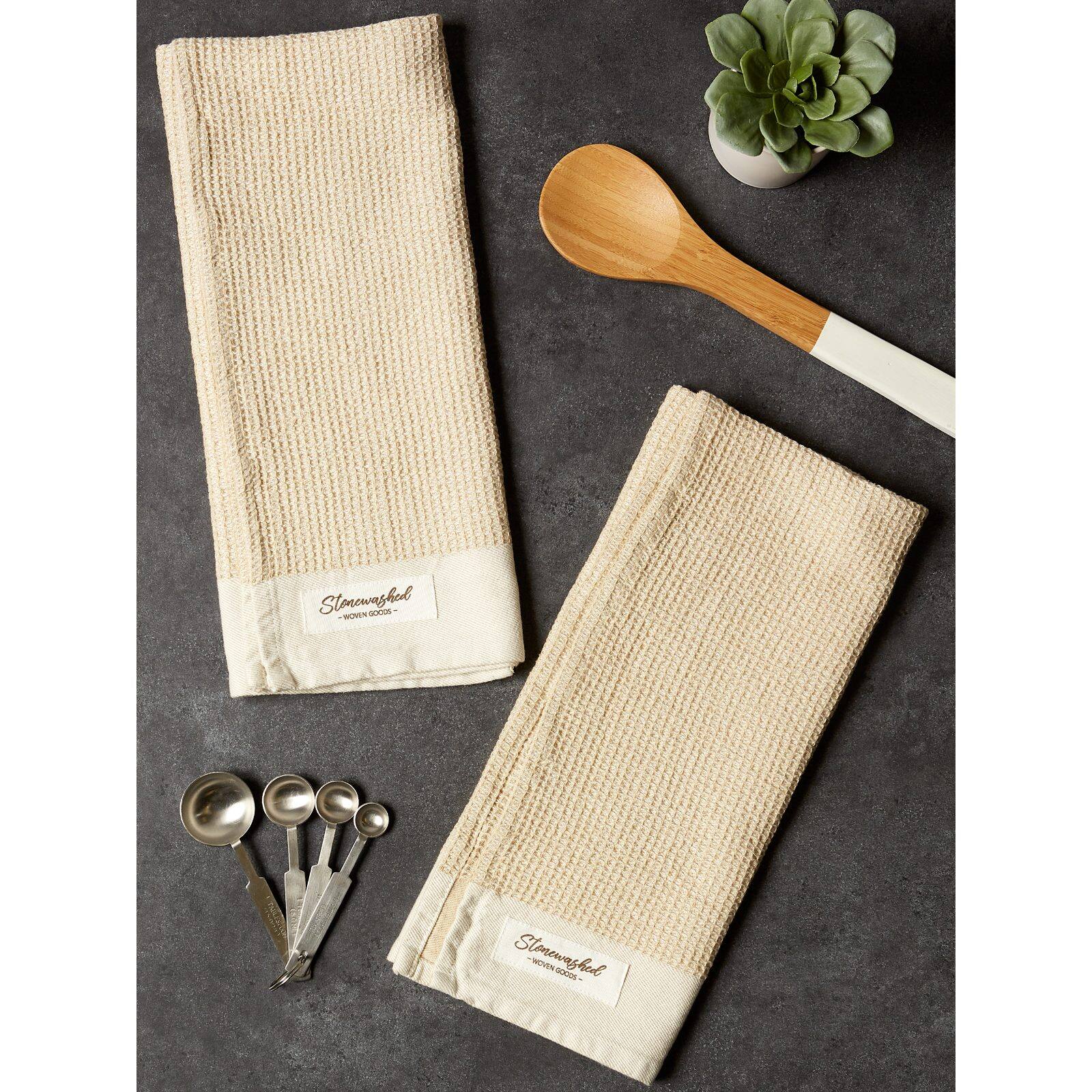 DII® Pebble Washed Waffle Woven Dishtowel, 2ct.