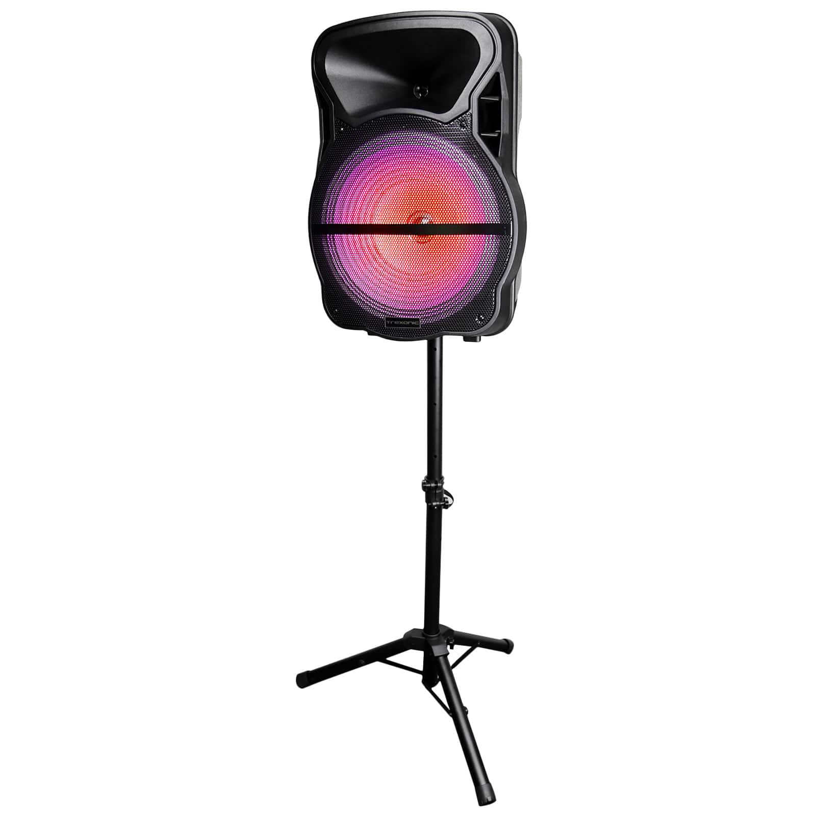 Trexonic Combination 15&#x22; Bluetooth Portable Speaker and Tripod Stand With Reactive Lights
