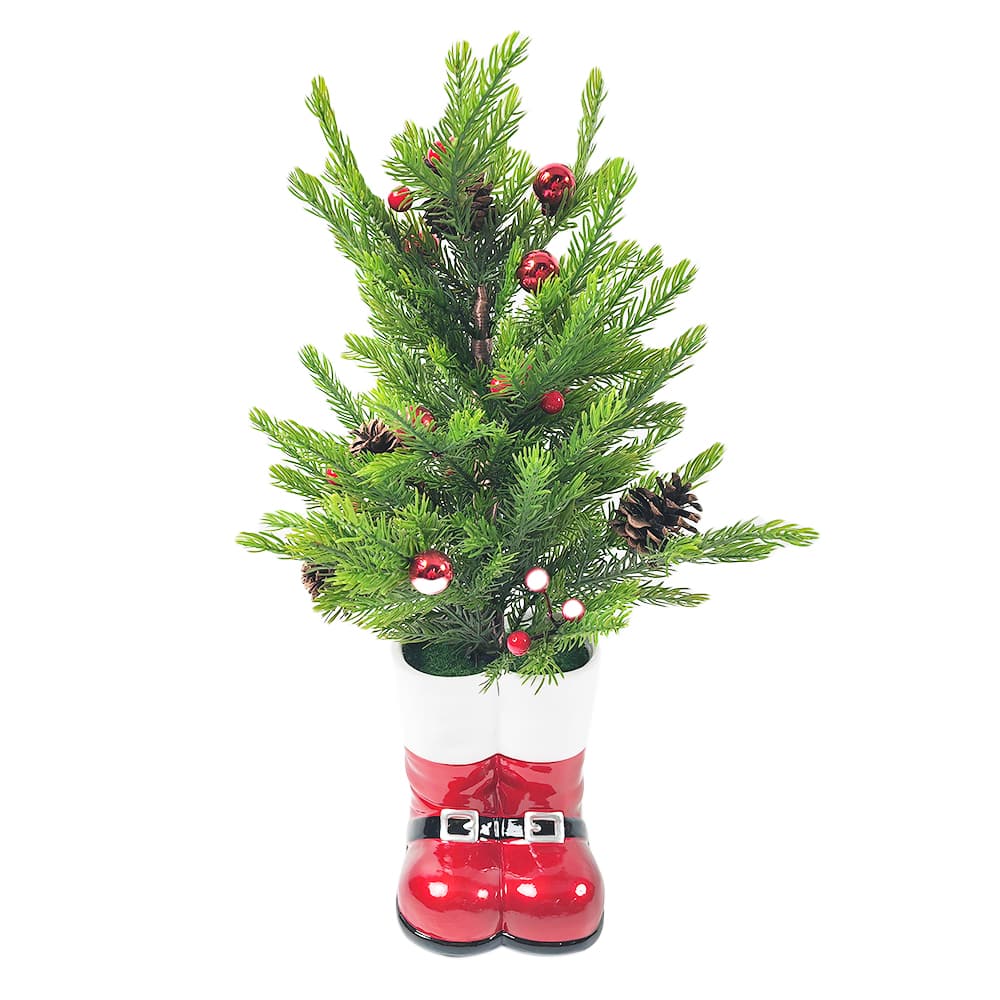 23&#x22; Christmas Tree in Santa Boot Pot Tabletop D&#xE9;cor by Ashland&#xAE;