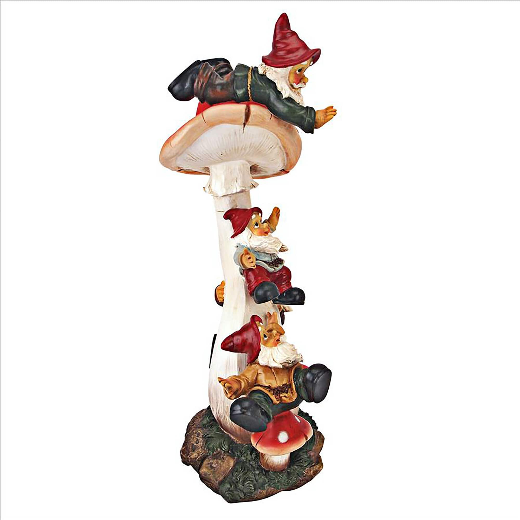 Design Toscano 18&#x22; Mushroom Madness Garden Gnome Statue