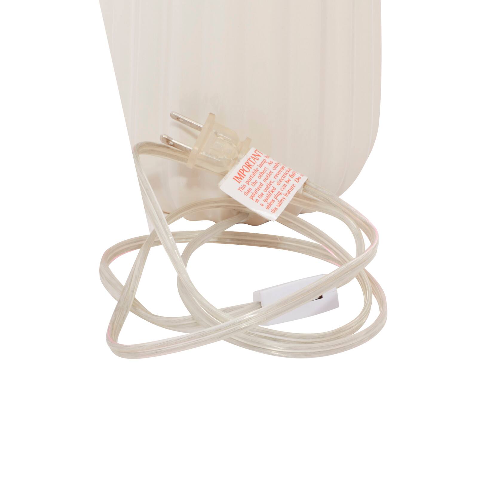 24&#x22; White Stone Traditional Table Lamp