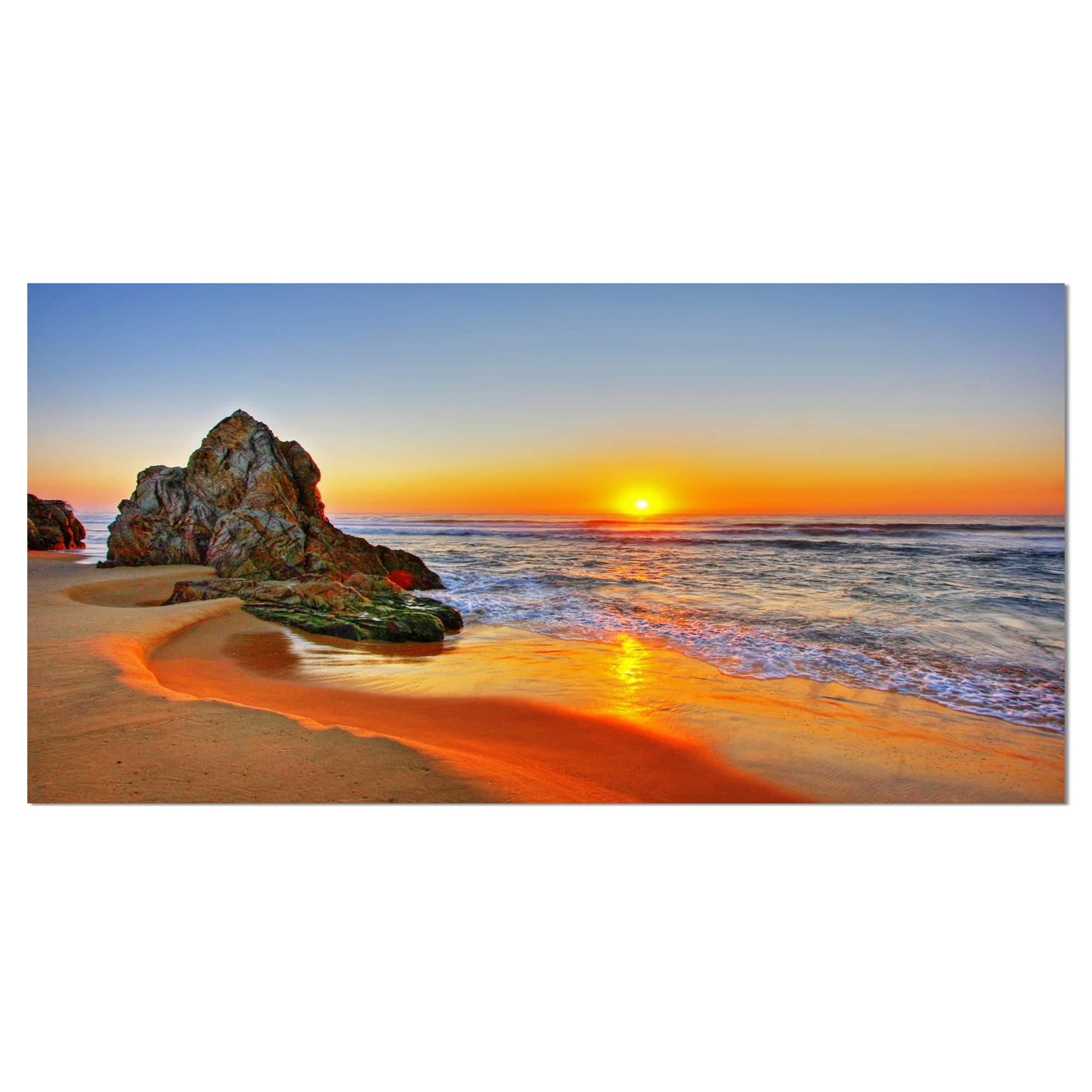 Designart - Beautiful Sunrise by Beach in Tathra - Seashore Canvas Art Print