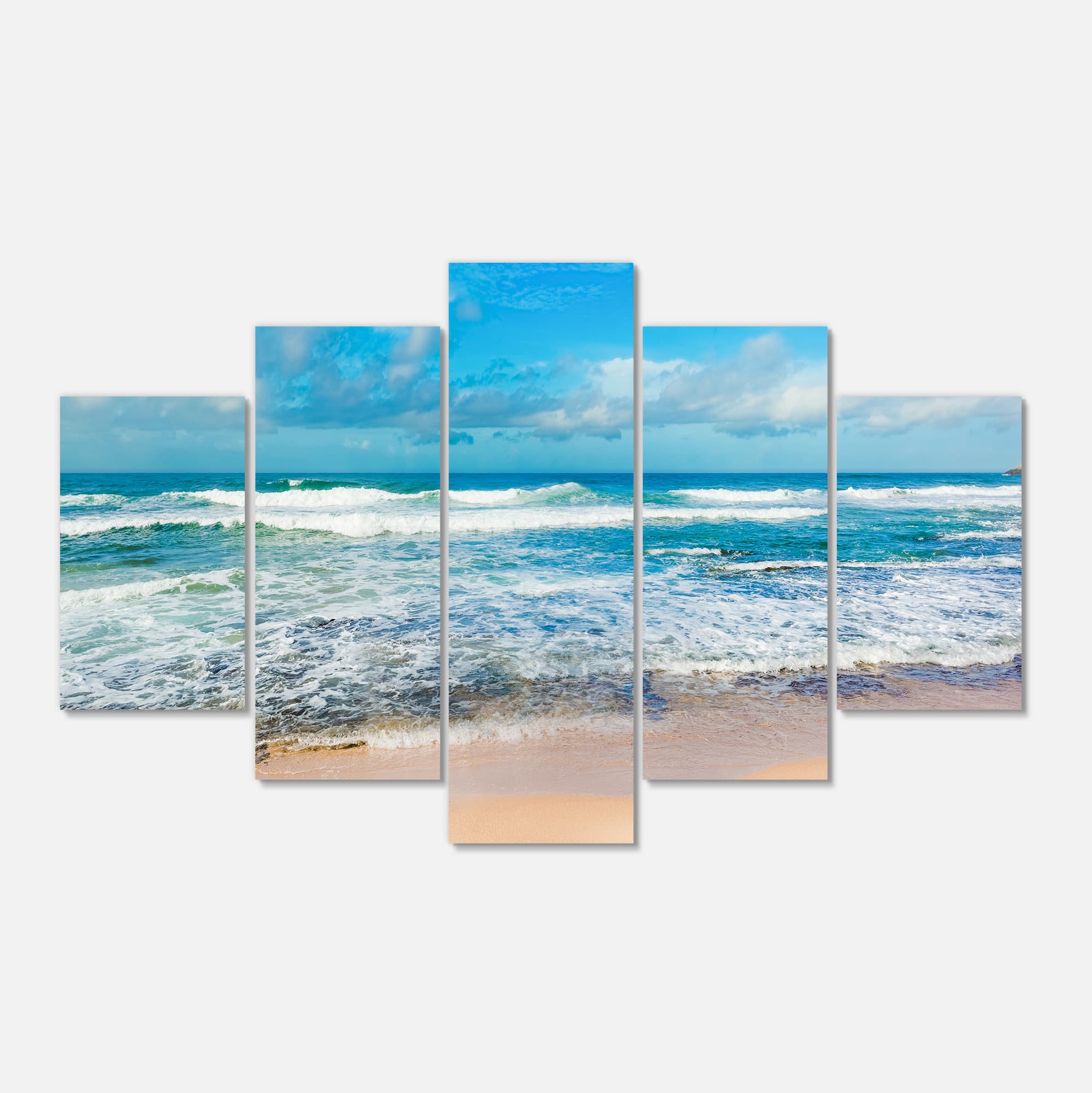 Designart - Indian Ocean Panoramic View - Extra Large Seashore Canvas Art
