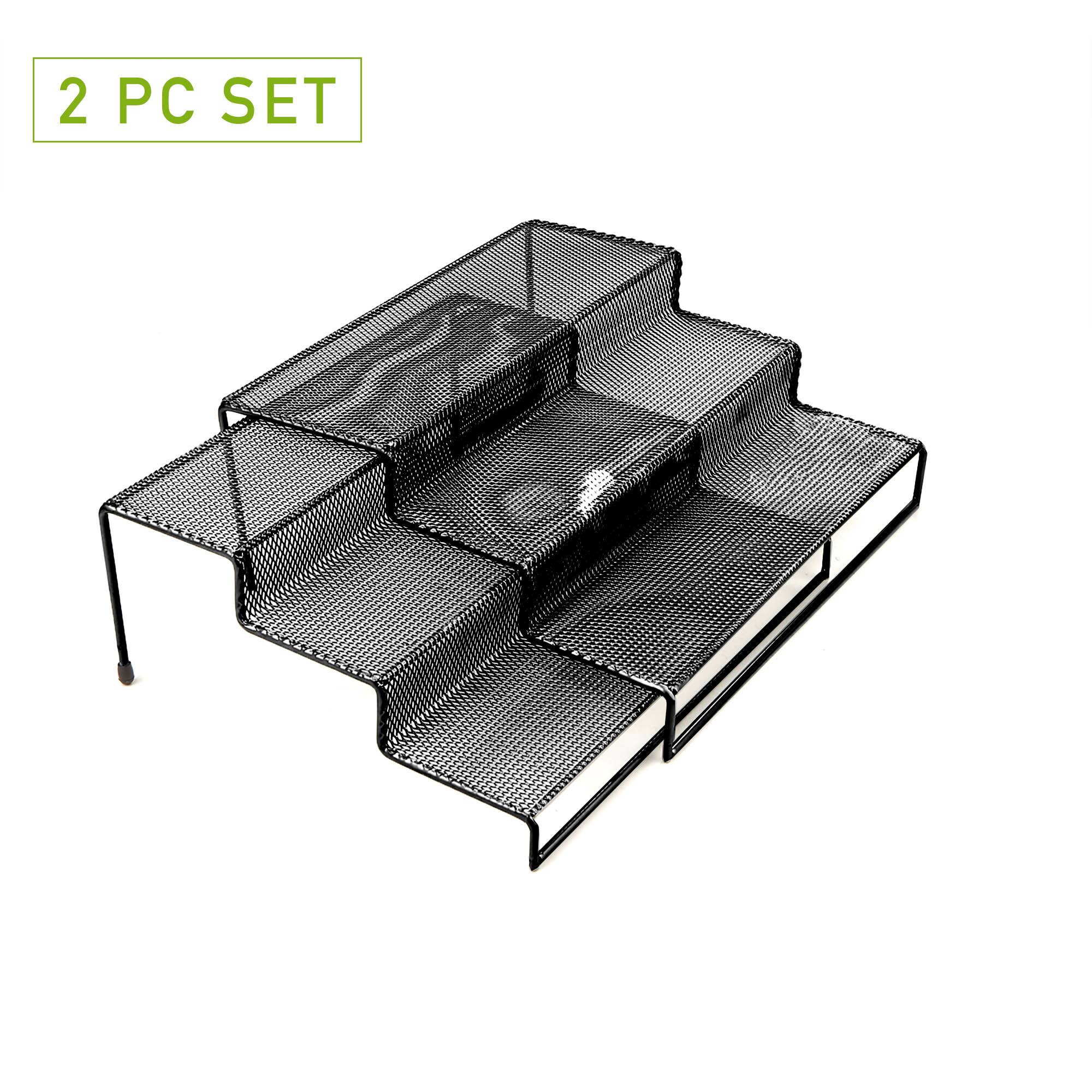 Mind Reader 3-Tier Black Metal Mesh Multipurpose Kitchen Storage Organizer, 2ct.