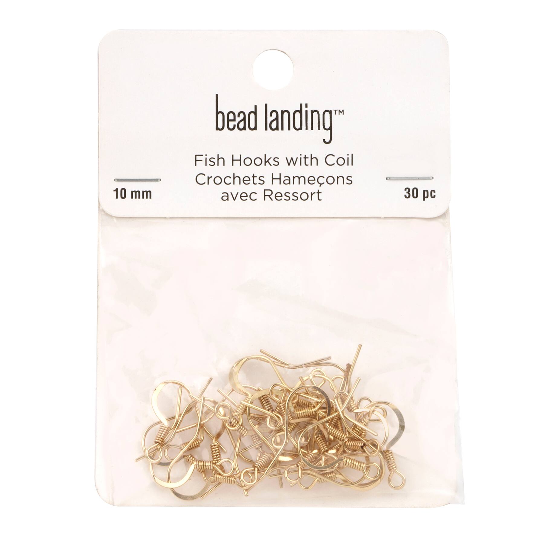 Earring Fish Hooks with Coils by Bead Landing™
