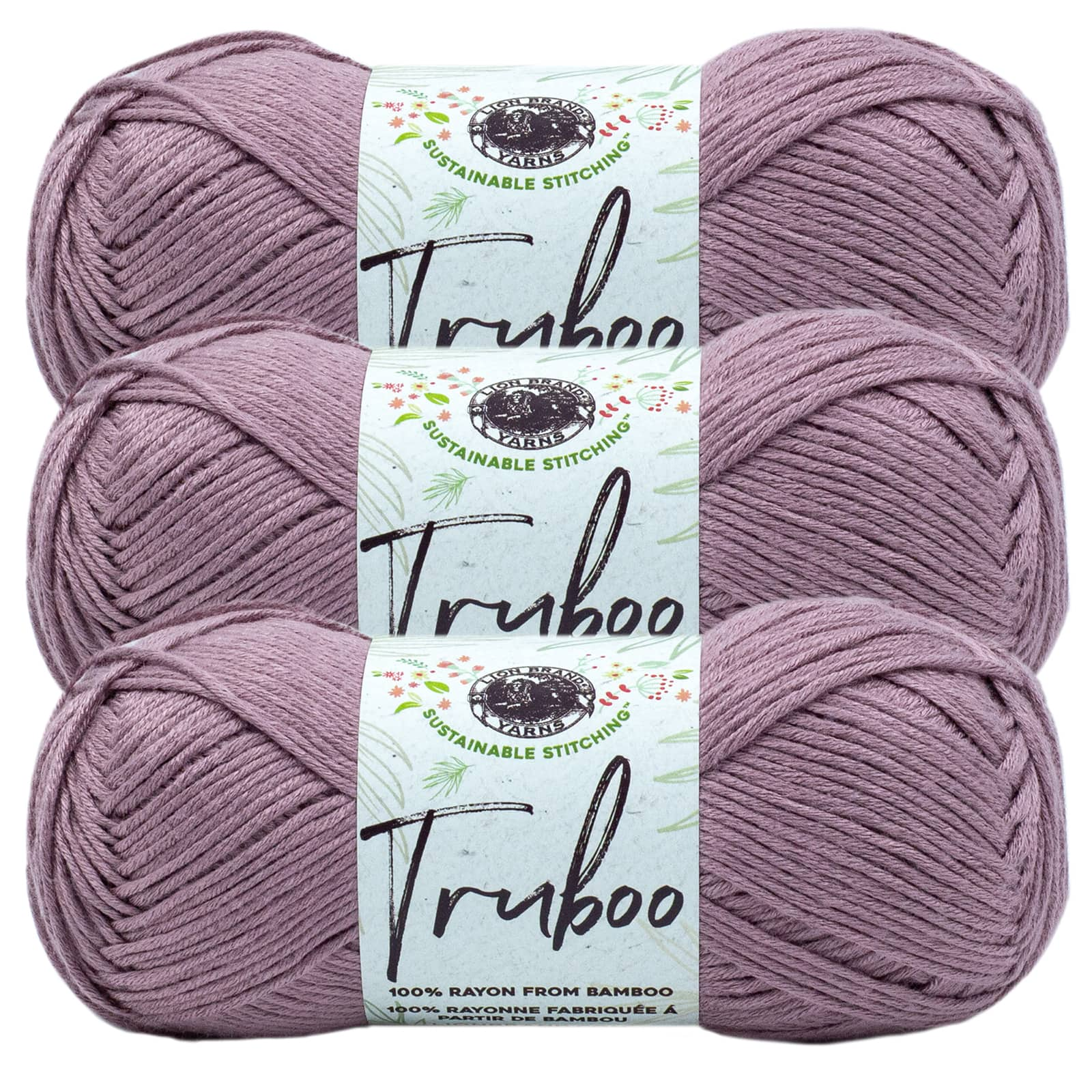 Truboo Yarn Lion Brand 100% Rayon From Bamboo Pack of 3 