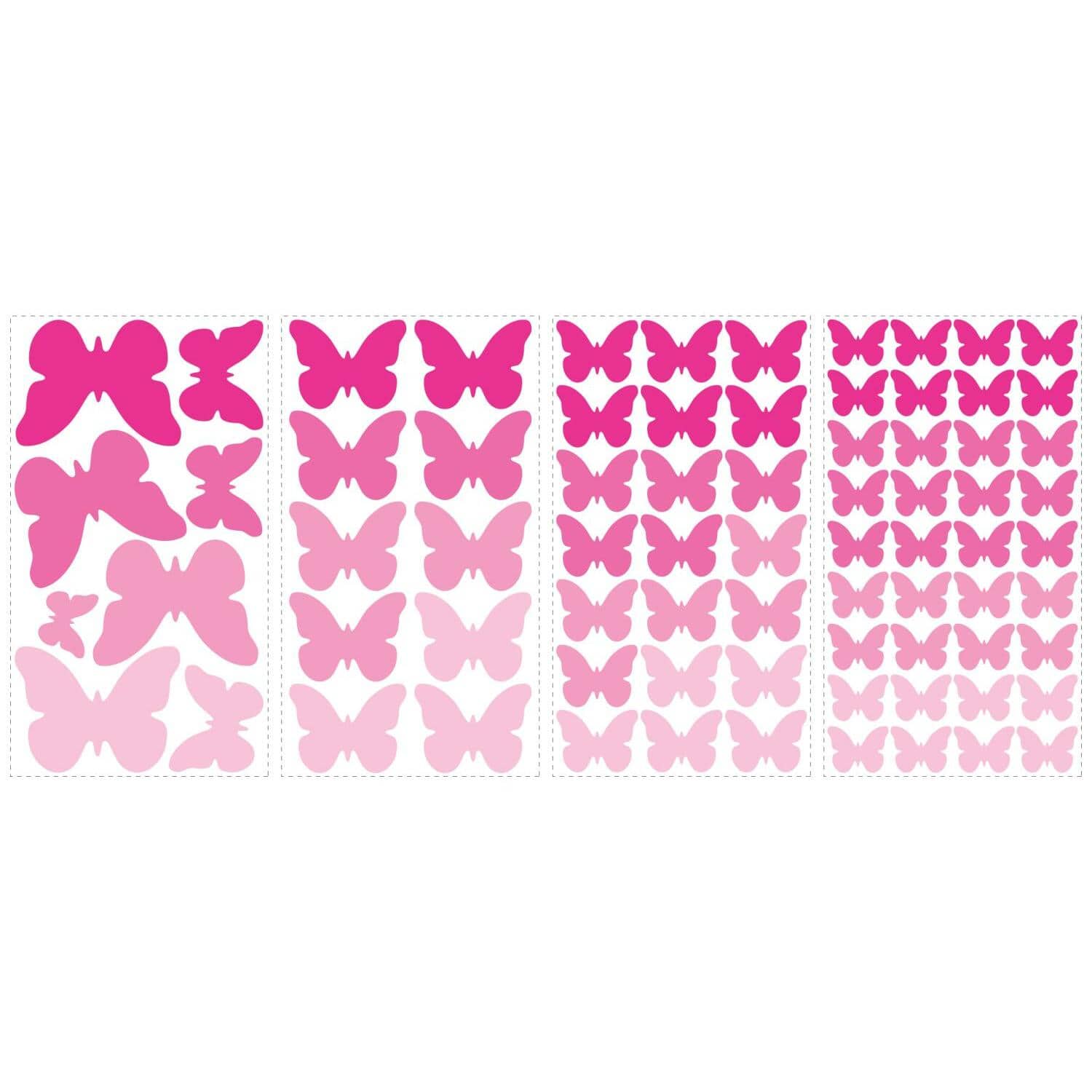 RoomMates Pink Flutter Butterflies Peel & Stick Wall Decals Wall