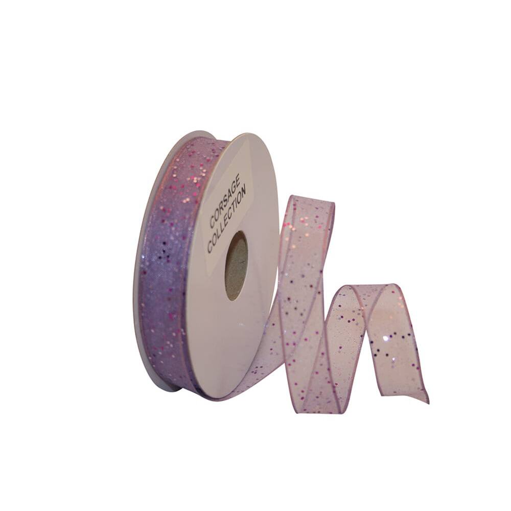 JAM Paper 5/8" x 25yd. Sheer Wired Sparkle Ribbon
