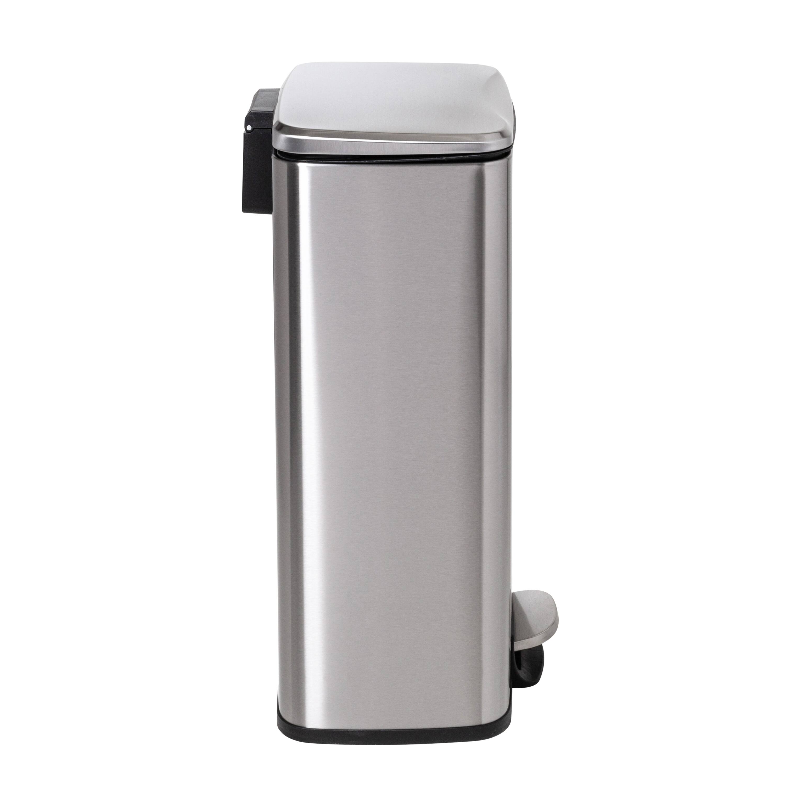 Honey Can Do Stainless Steel Step Trash Cans with Lid Set