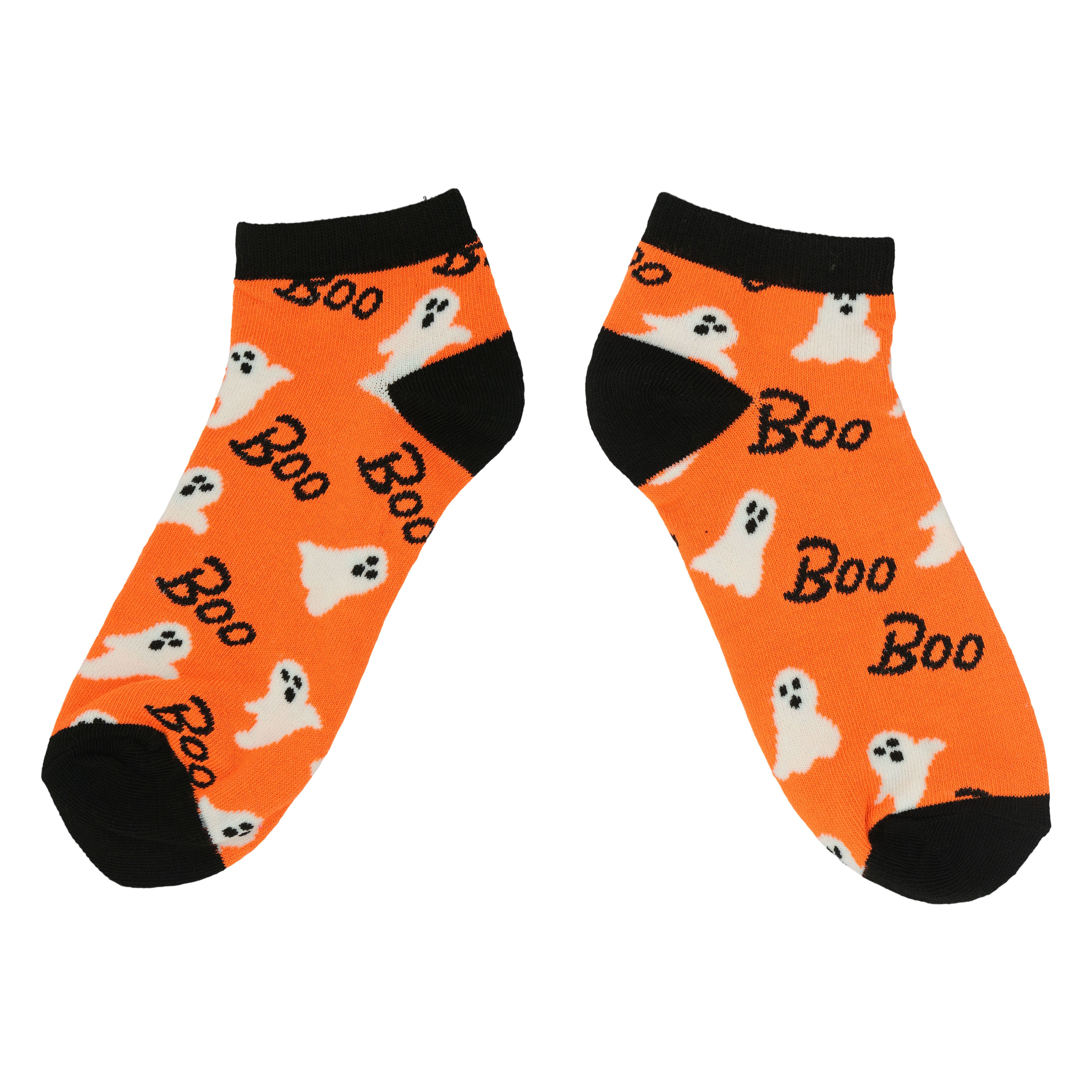 Orange Boo Ghost Adult Ankle Socks by Celebrate It&#x2122;