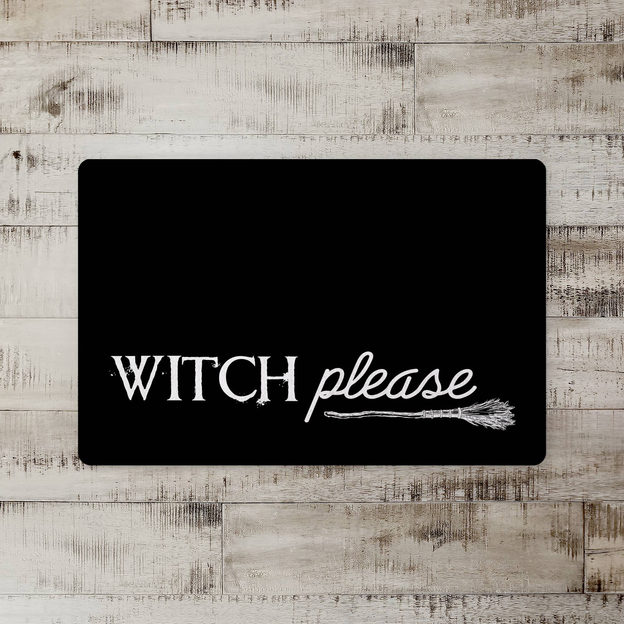 Black & White Witch Please Floor Mat