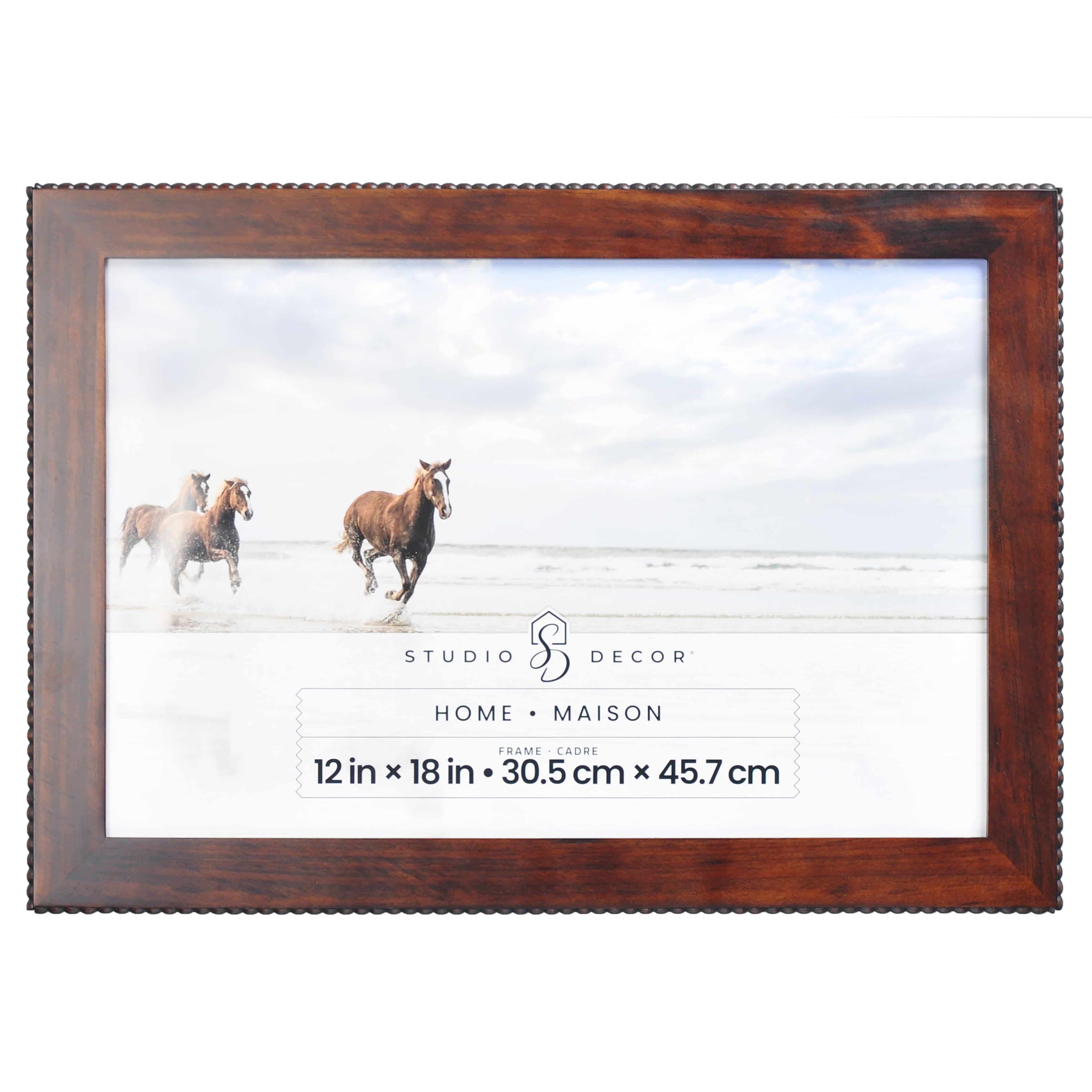 Home Brown with Beaded Edge Wood Wall Frame by Studio D&#xE9;cor&#xAE;
