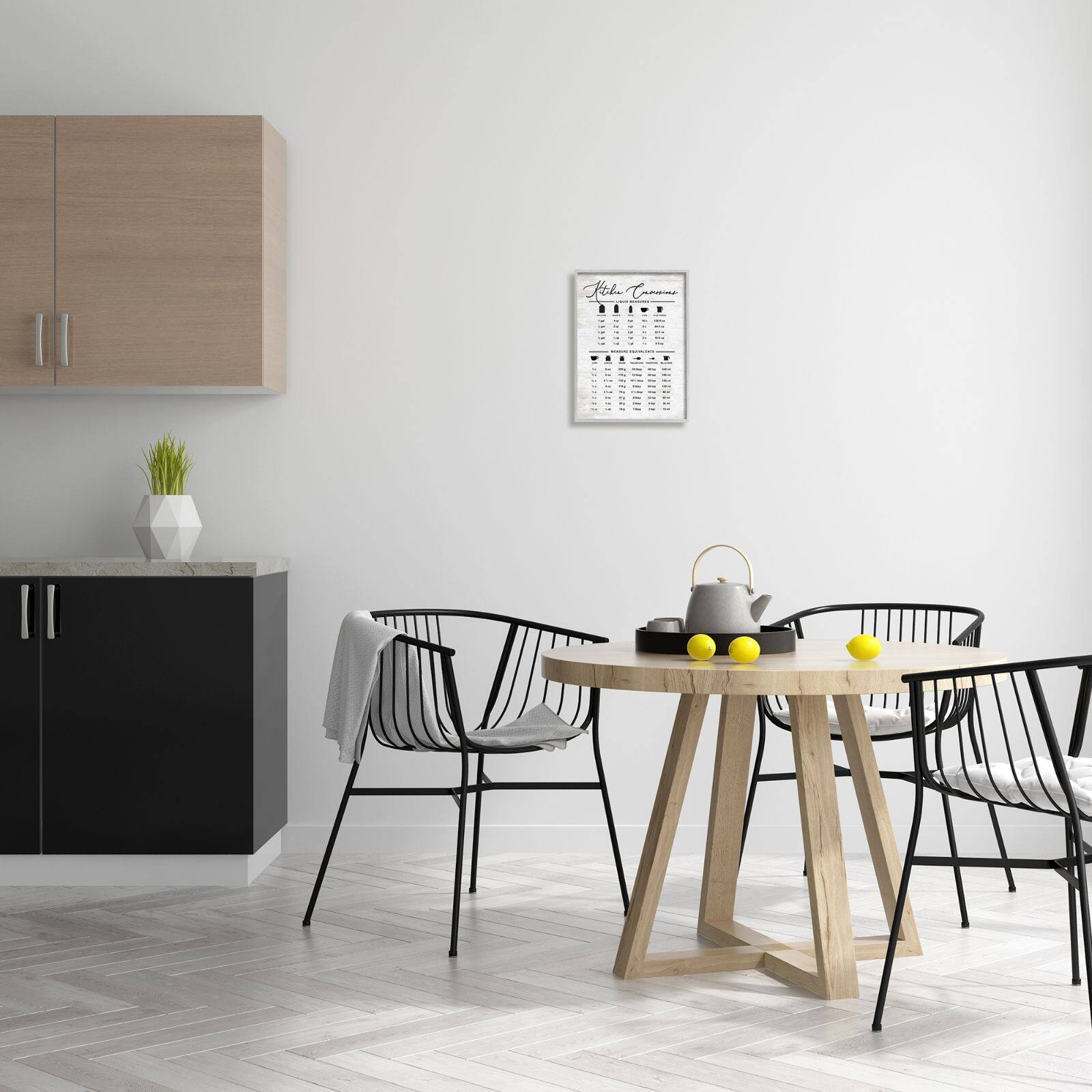 Stupell Industries Traditional Kitchen Conversion Chart Distressed Farmhouse Pattern Framed Wall Art