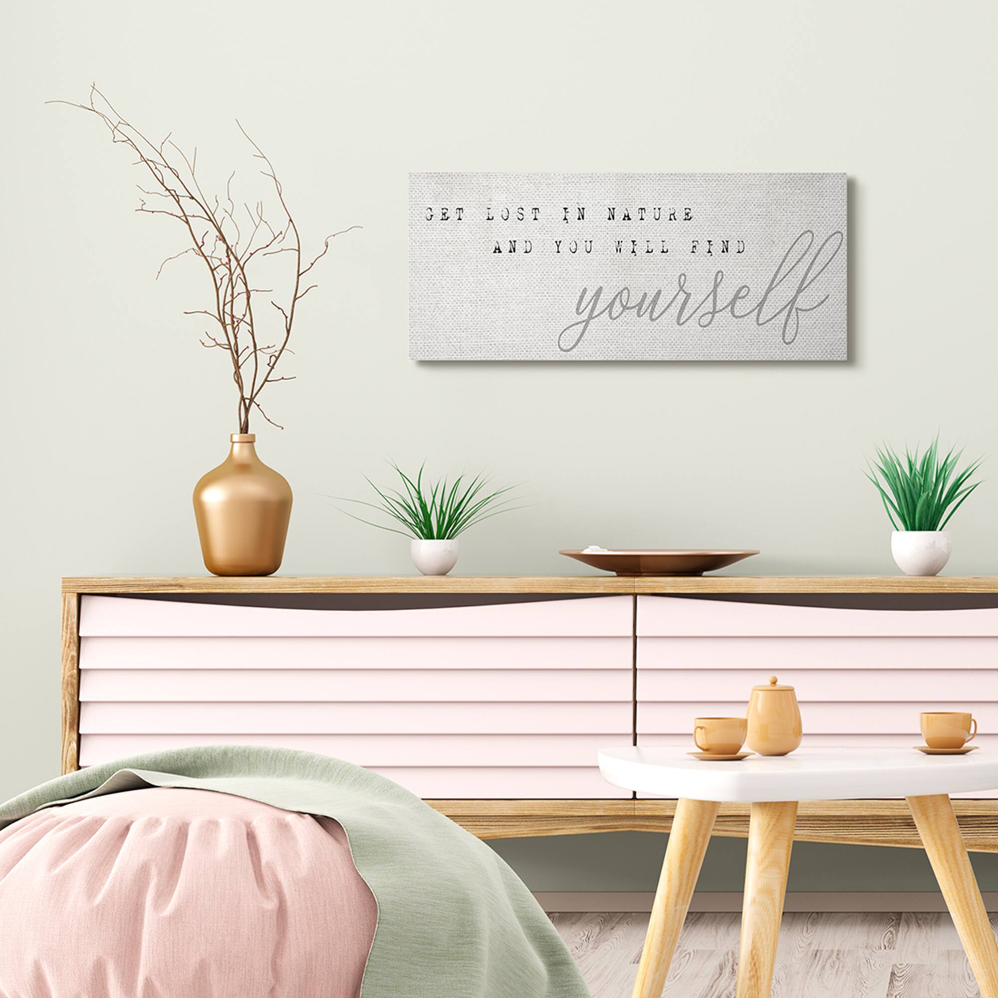 Stupell Industries Find Yourself In Nature Phrase Vintage Typewriter Typography Canvas Wall Art