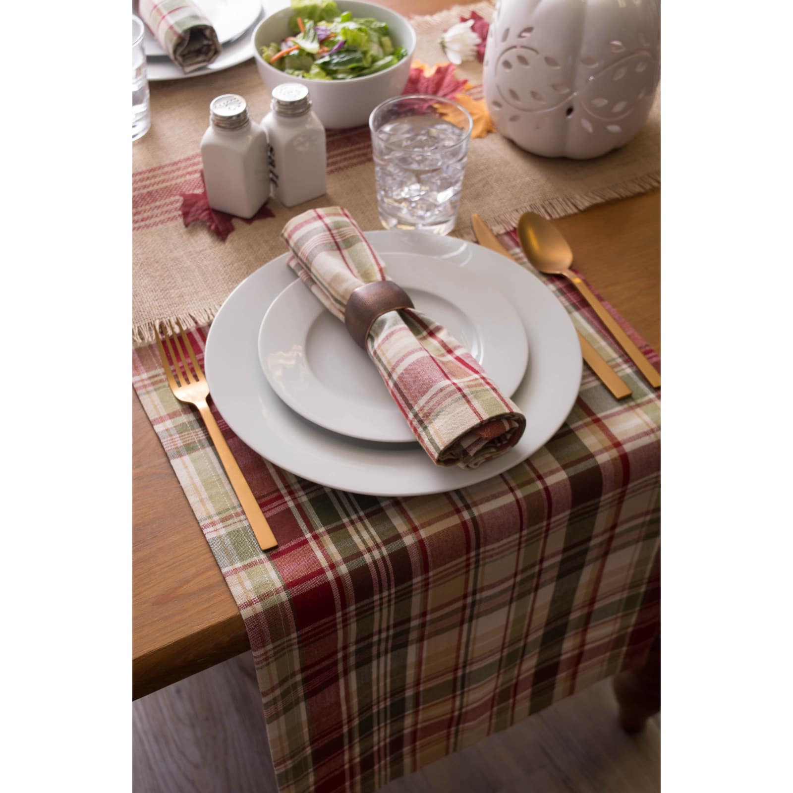 DII&#xAE; 72&#x22; Give Thanks Plaid Table Runner