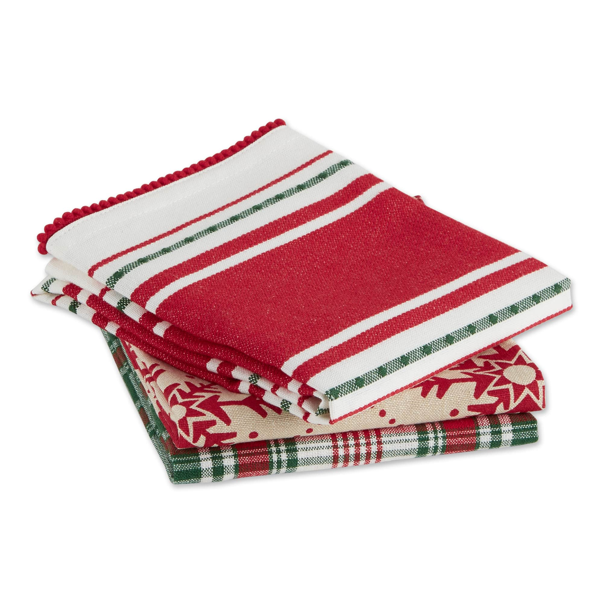 DII&#xAE; Assorted Scandinavian Snowflakes Dishtowel Set