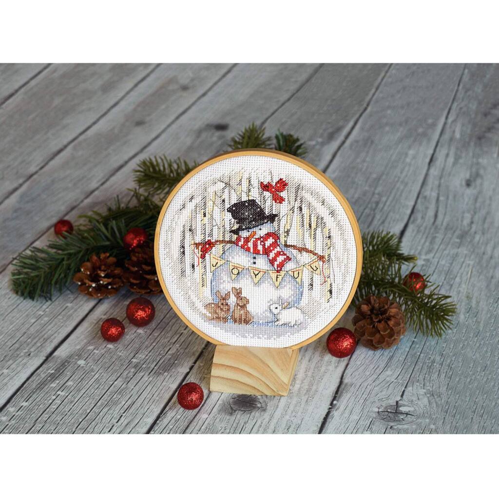 Dimensions® joyful snow globe counted cross stitch kit Dimensions® Joyful Snow Globe Christmas Cross Stitch Kit | Michaels