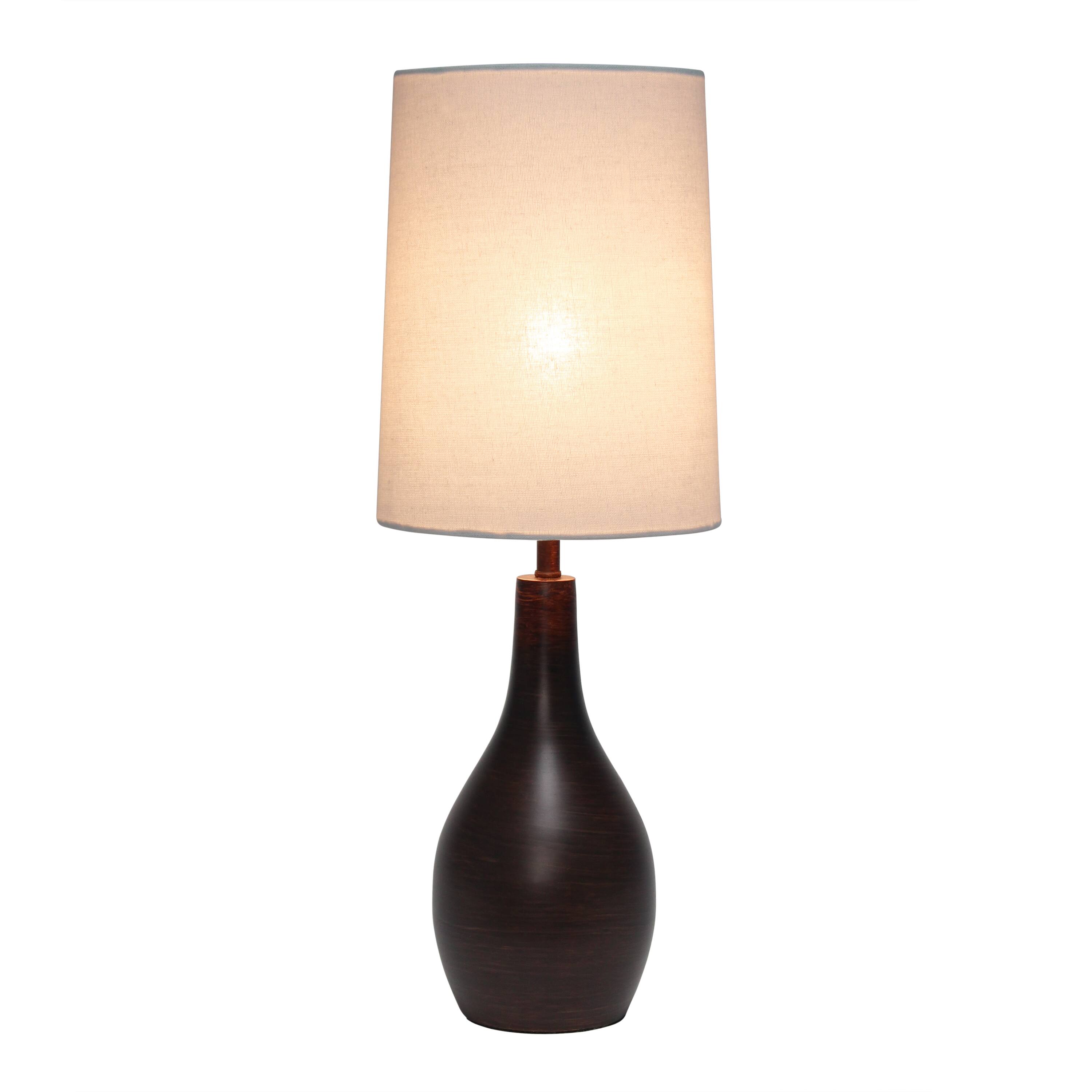 Simple Designs 19.5&#x22; Tear Drop Table Lamp with Fabric Drum Shade