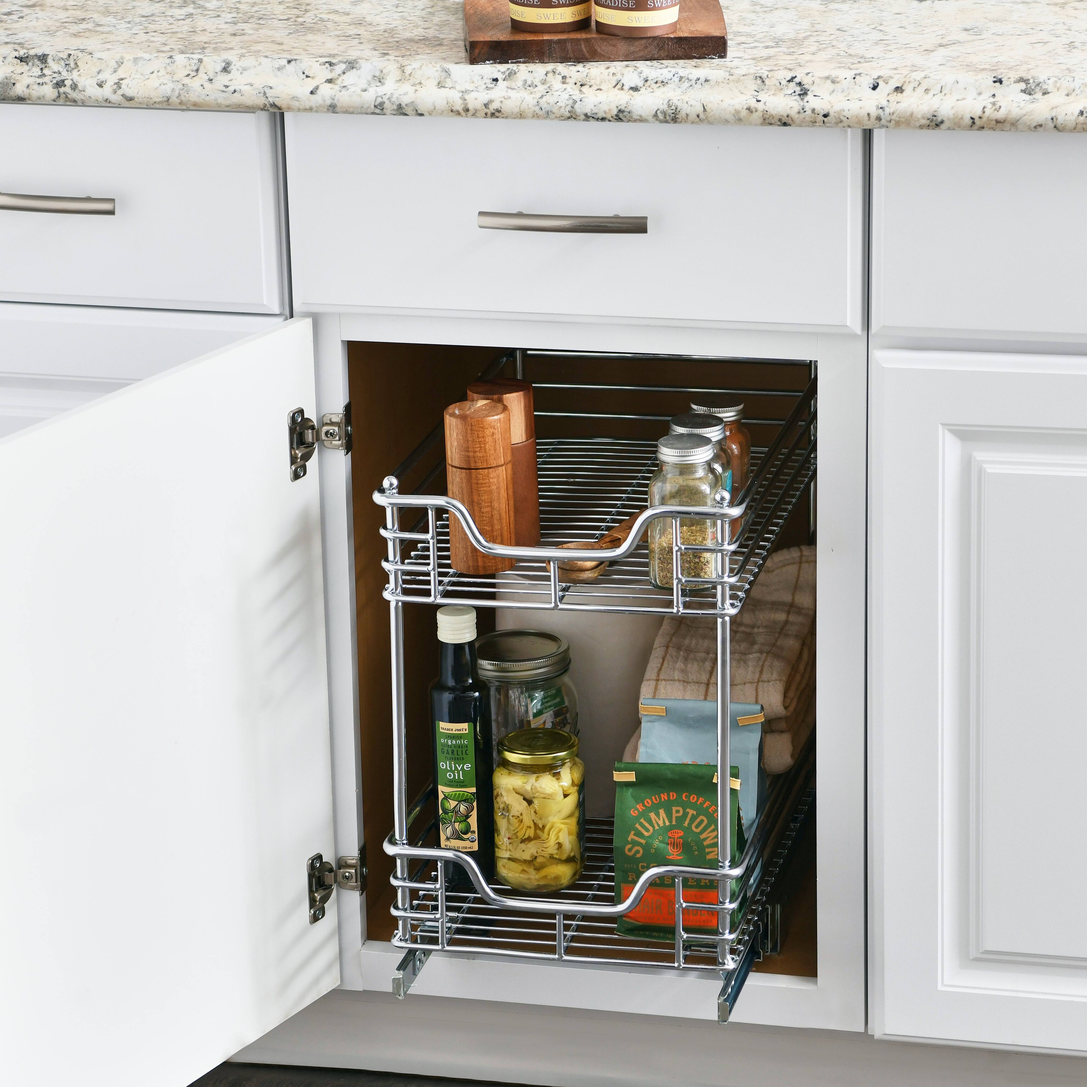 Household Essentials Glidez Chrome 2-Tier Cabinet Organizer