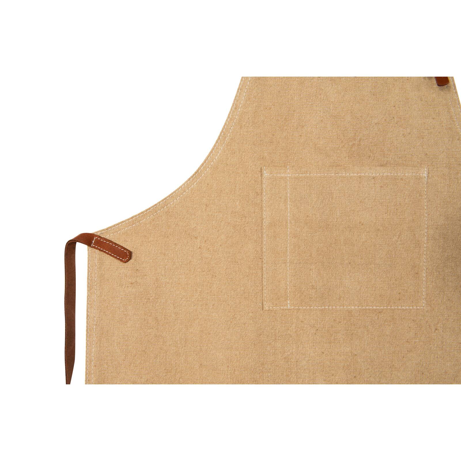 Hello Honey® Khaki Apron with Pockets & Leather Ties