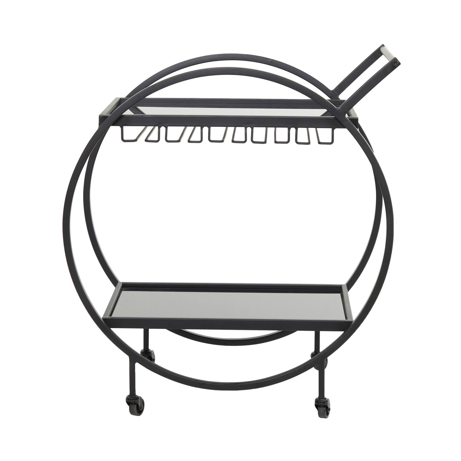 31&#x22; Metal Contemporary Bar Cart