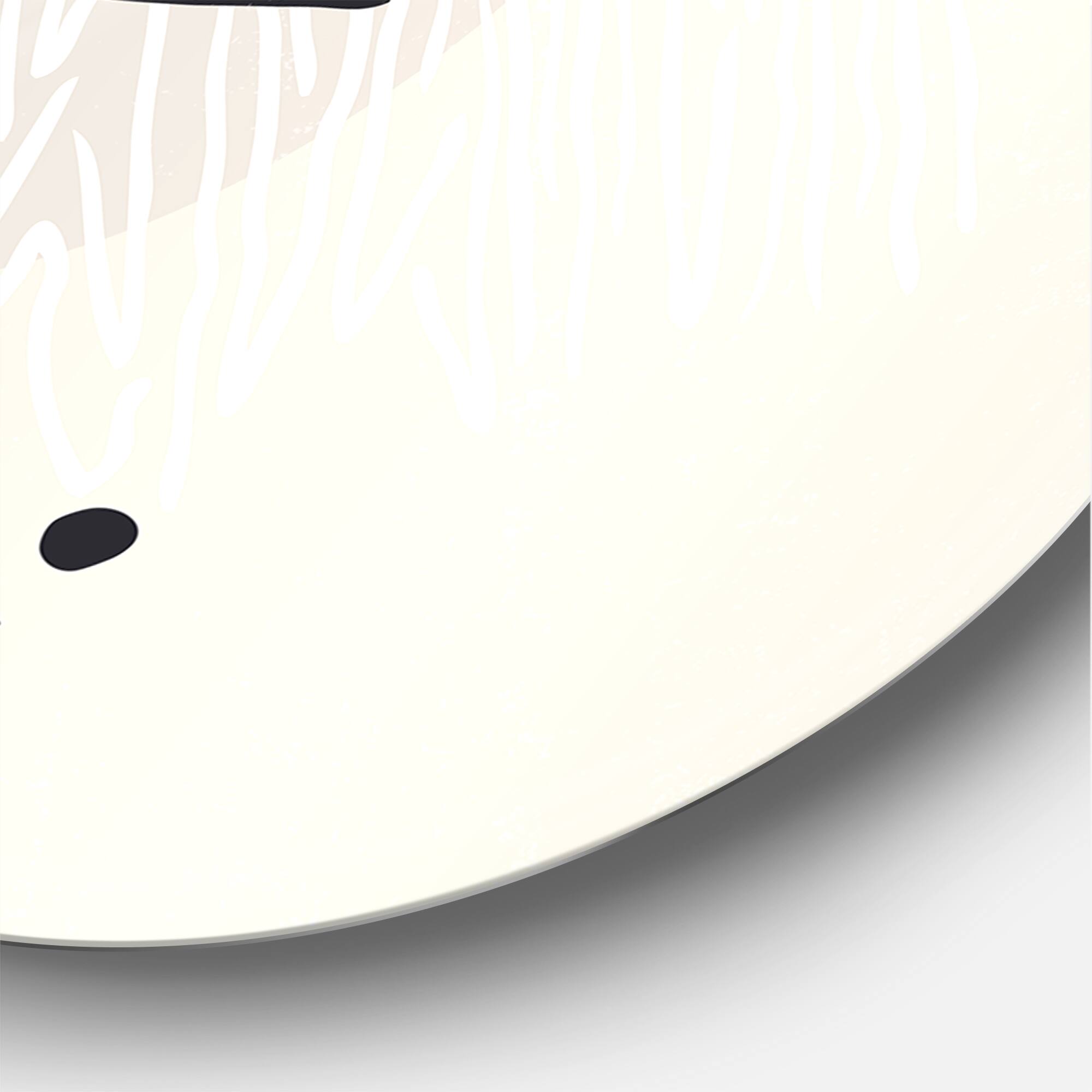 Designart - Vintage Boho Minimalistic Flowers II - Modern Metal Circle Wall Art