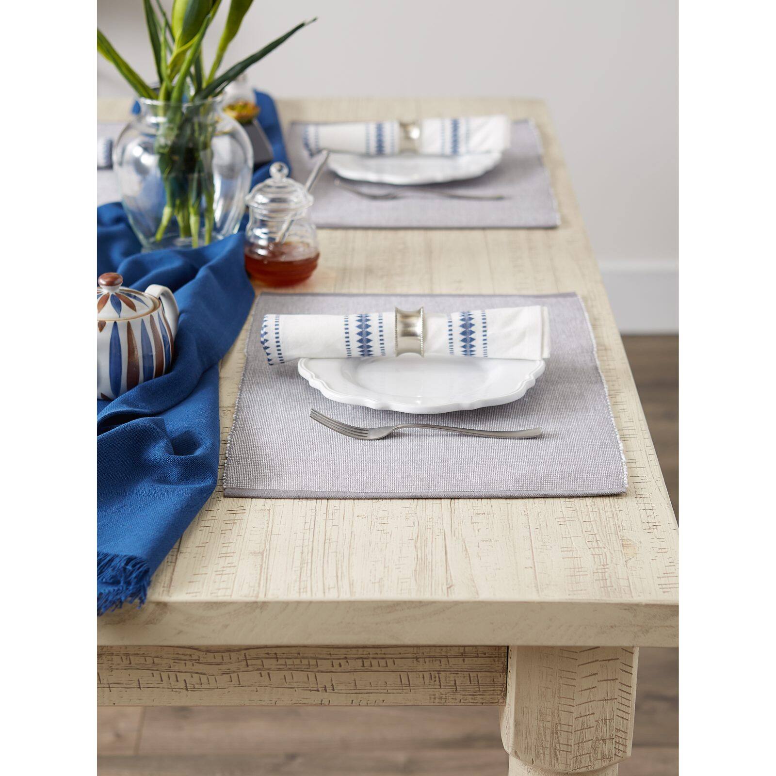 DII&#xAE; 2-Tone Ribbed Placemats, 6ct.