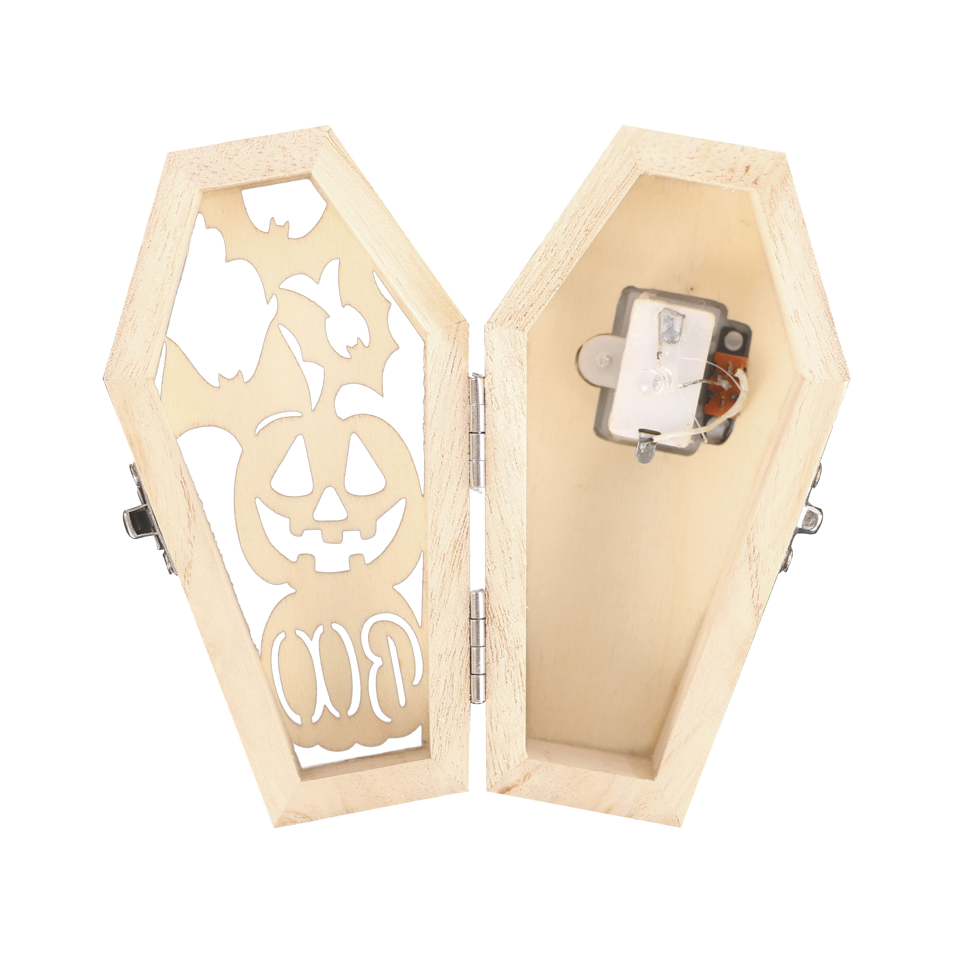 Mini Boo Pumpkin Coffin DIY LED Wood Décor by Make Market®