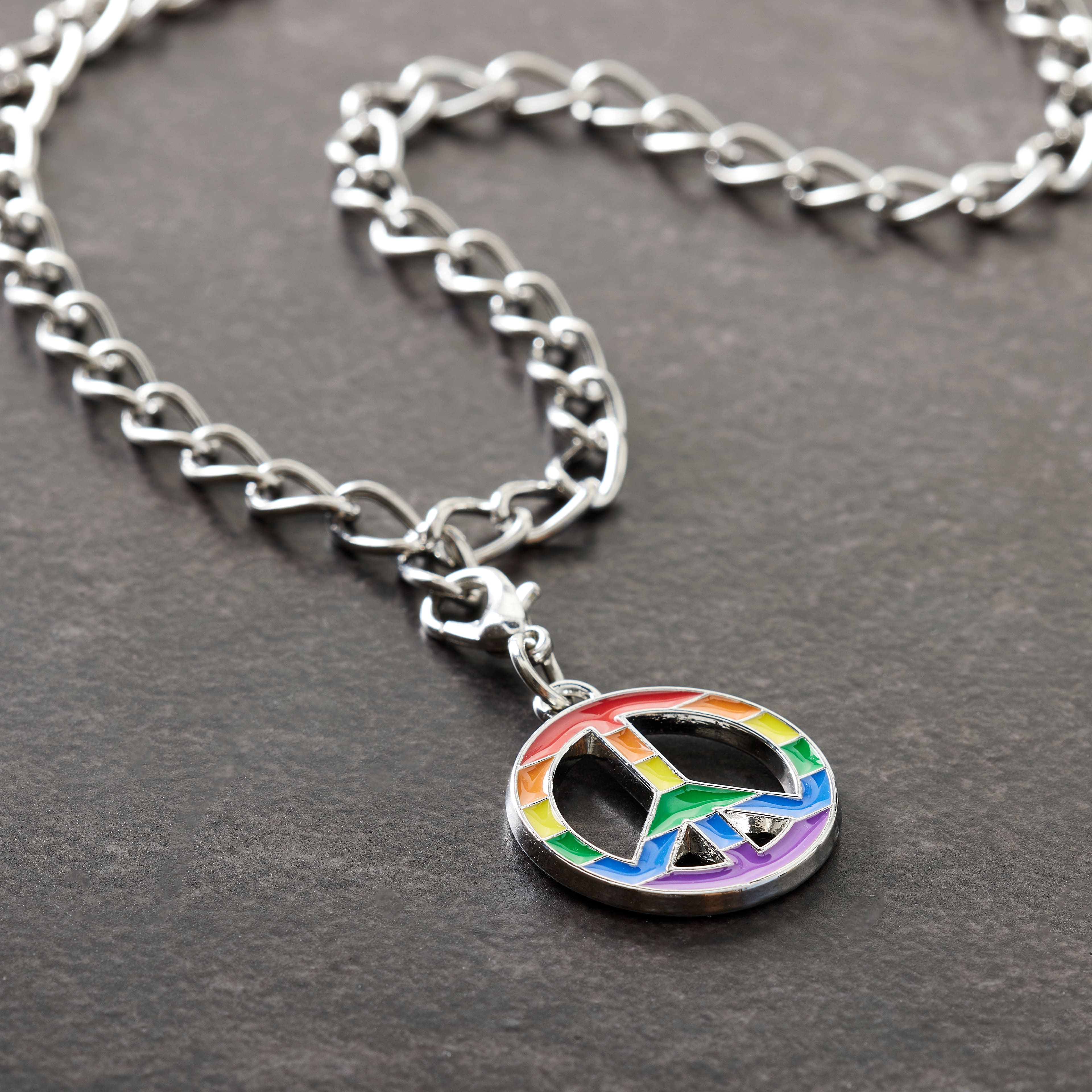 Rainbow Peace Sign Charm by Bead Landing&#x2122;