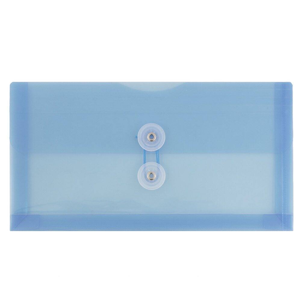 JAM Paper #10 Plastic Envelopes with Button &#x26; String Tie Closure, 12ct.