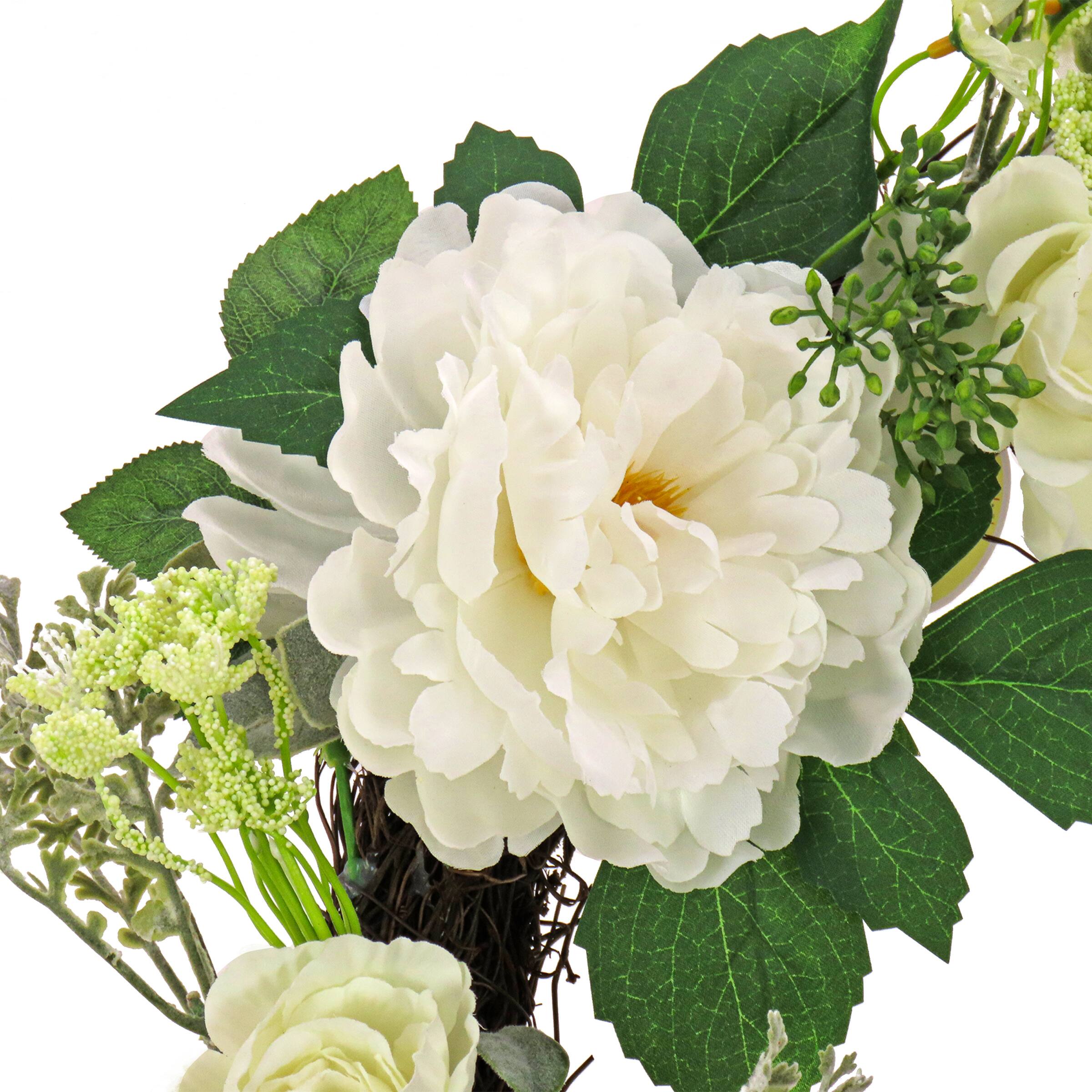 22" Daisy, Peony, & Buttercup Wreath