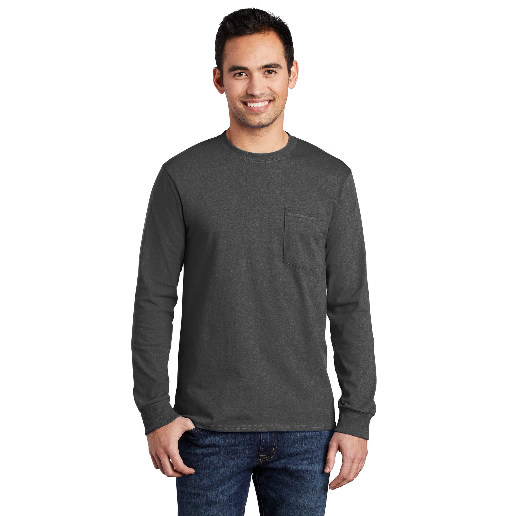 Port & Company® Long Sleeve Essential Pocket T-Shirt