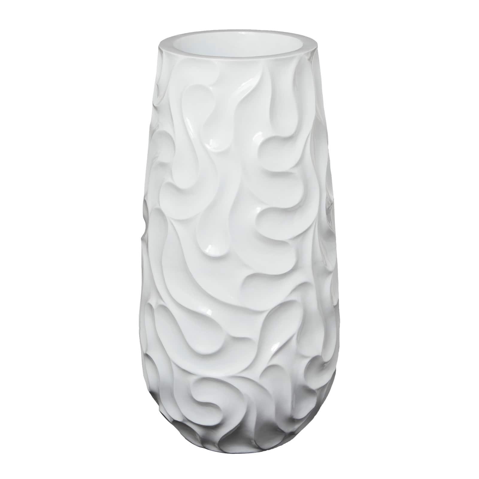 3ft. White Wave Textured Vase