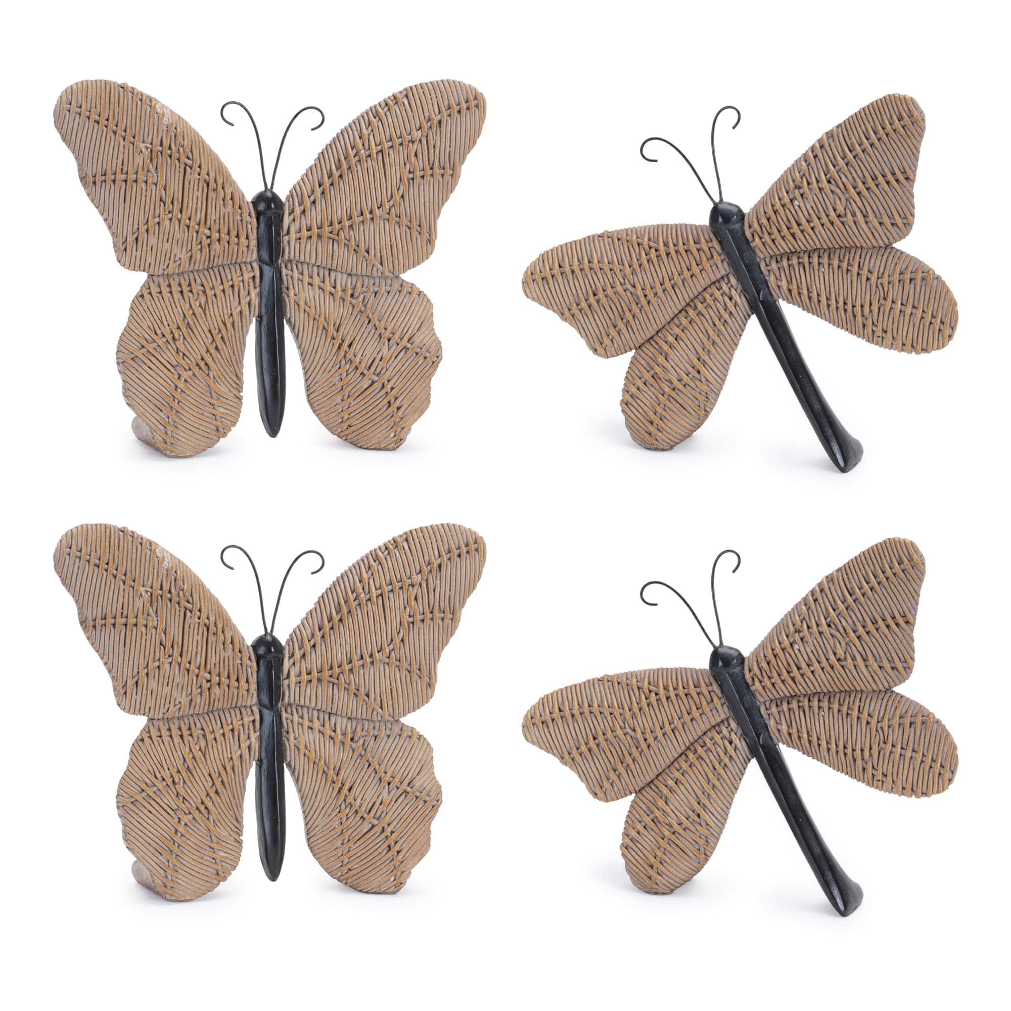 Wicker Design Butterfly & Dragonfly Shelf Sitter Set