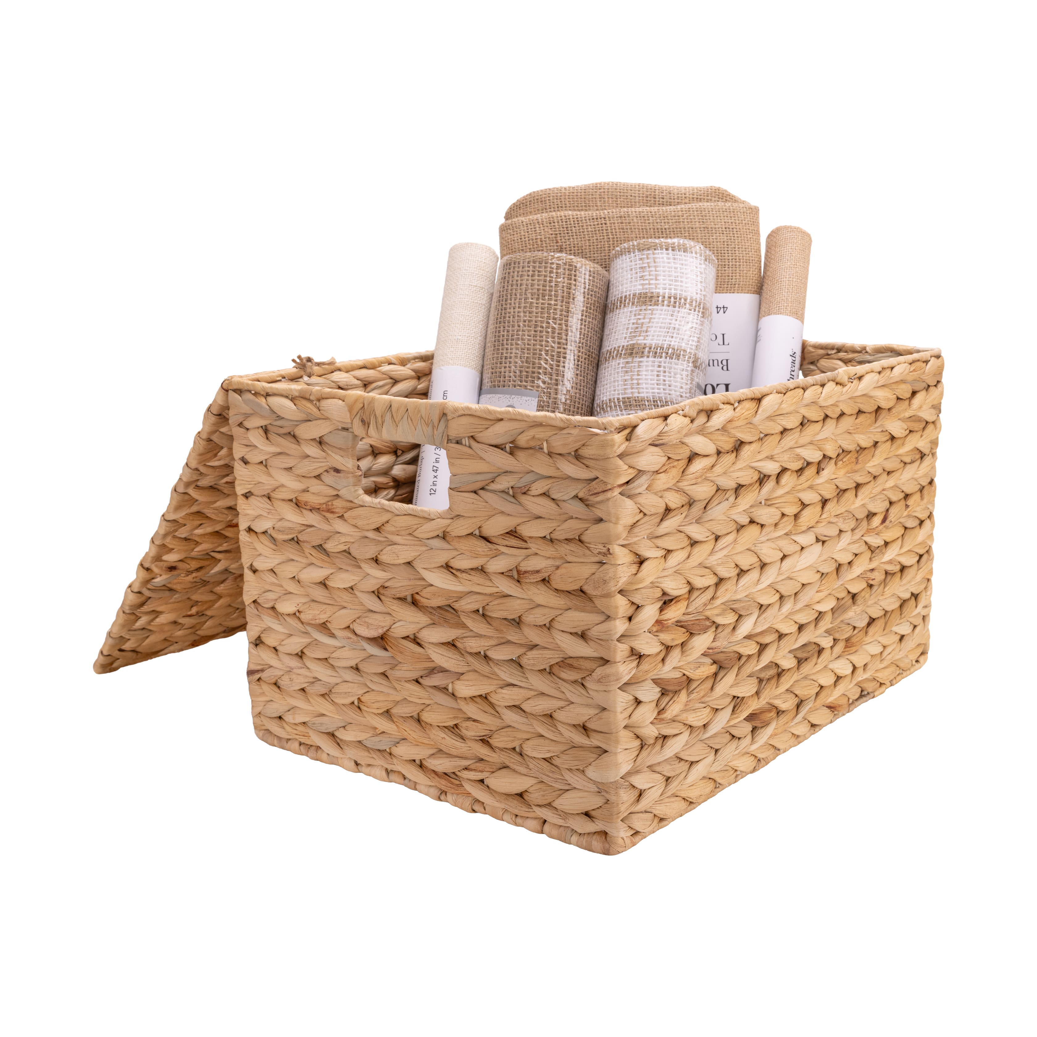 完売☆LUDLOW ラドロー Bucket-Water hyacinth bag Seville Classics Large Water Hyacinth Bin with Lid | Michaels