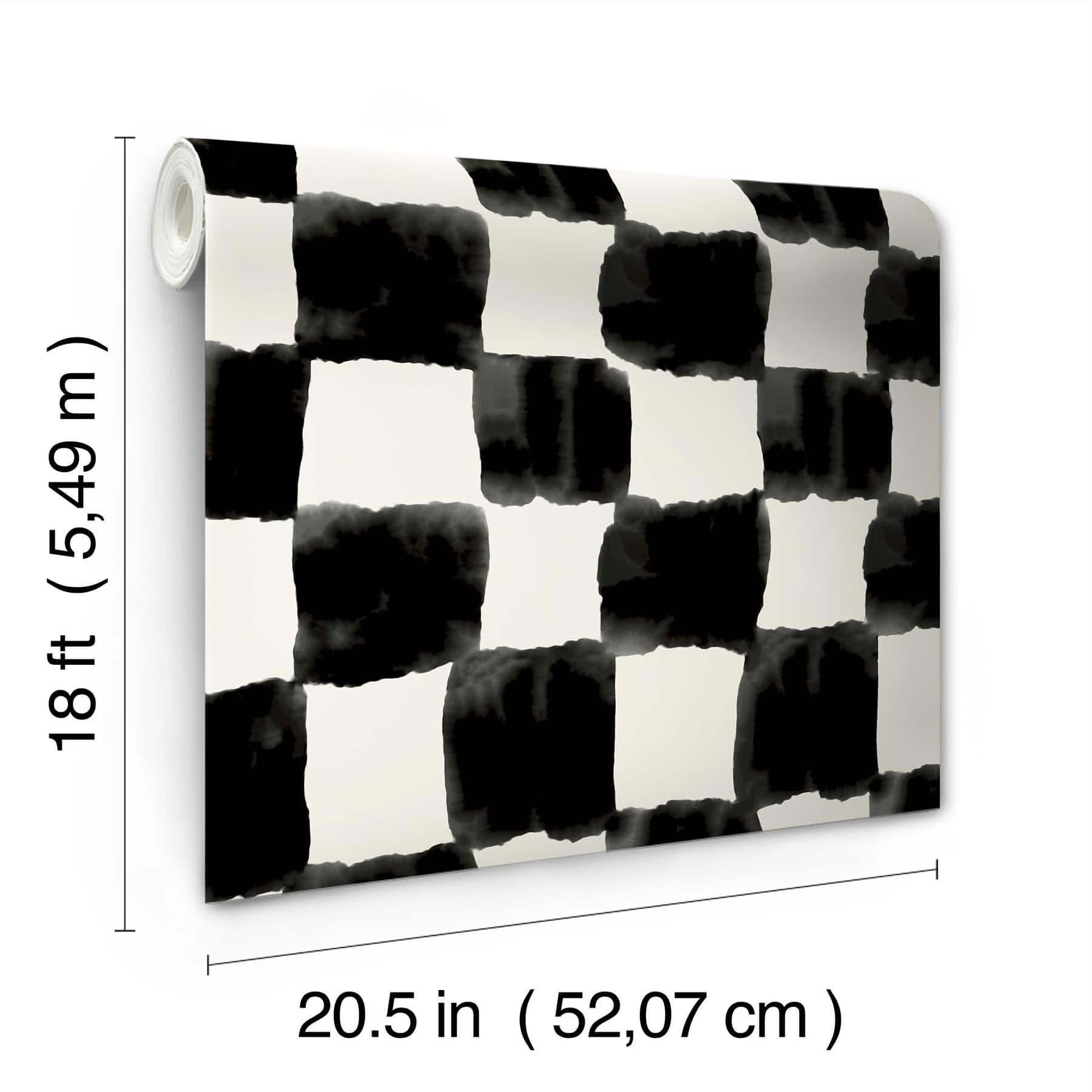 RoomMates Mr. Kate Tess Watercolor Soft Checker Peel &#x26; Stick Wallpaper