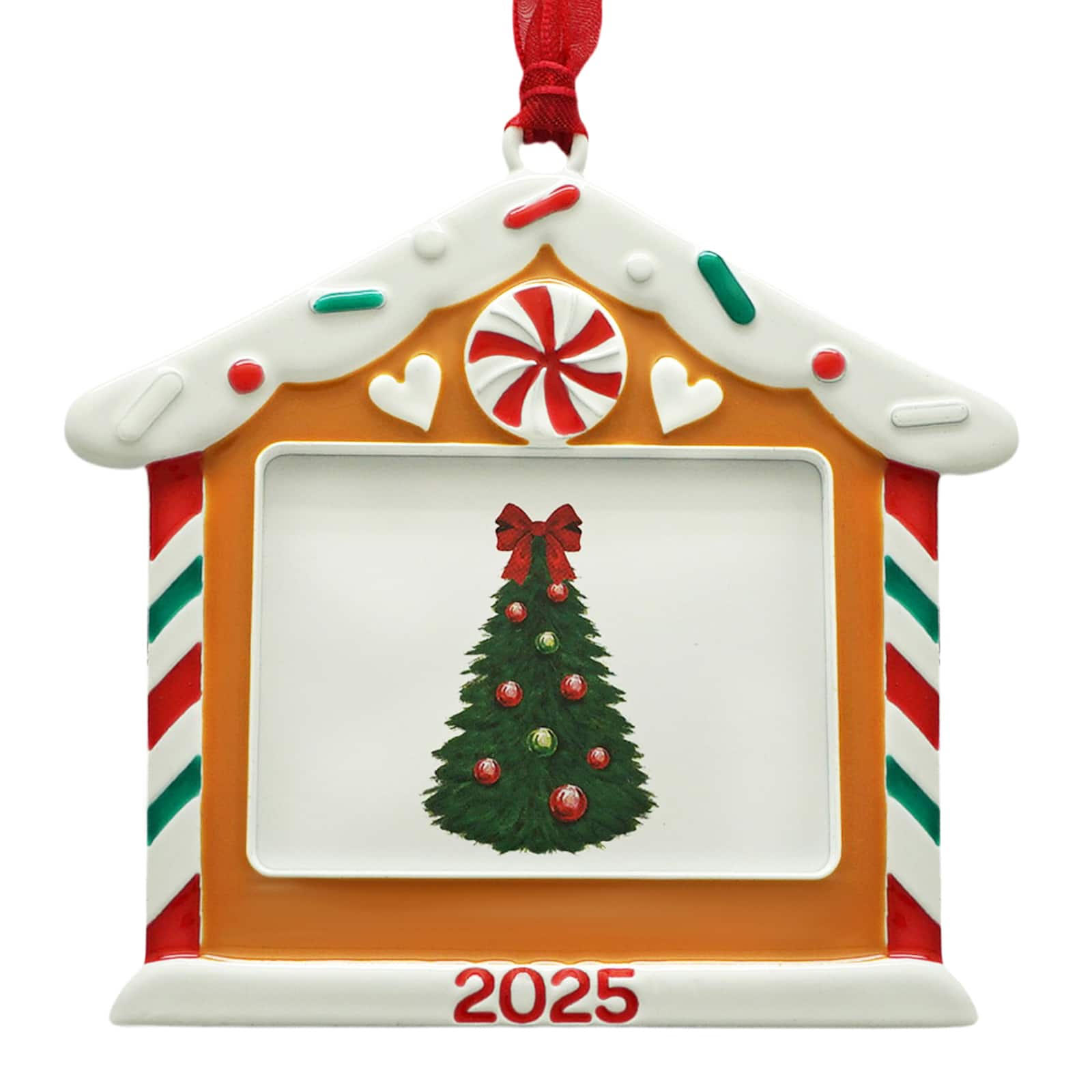 1.75&#x22; x 2.25&#x22; Gingerbread House 2025 Metal Ornament Frame by Studio D&#xE9;cor&#xAE;