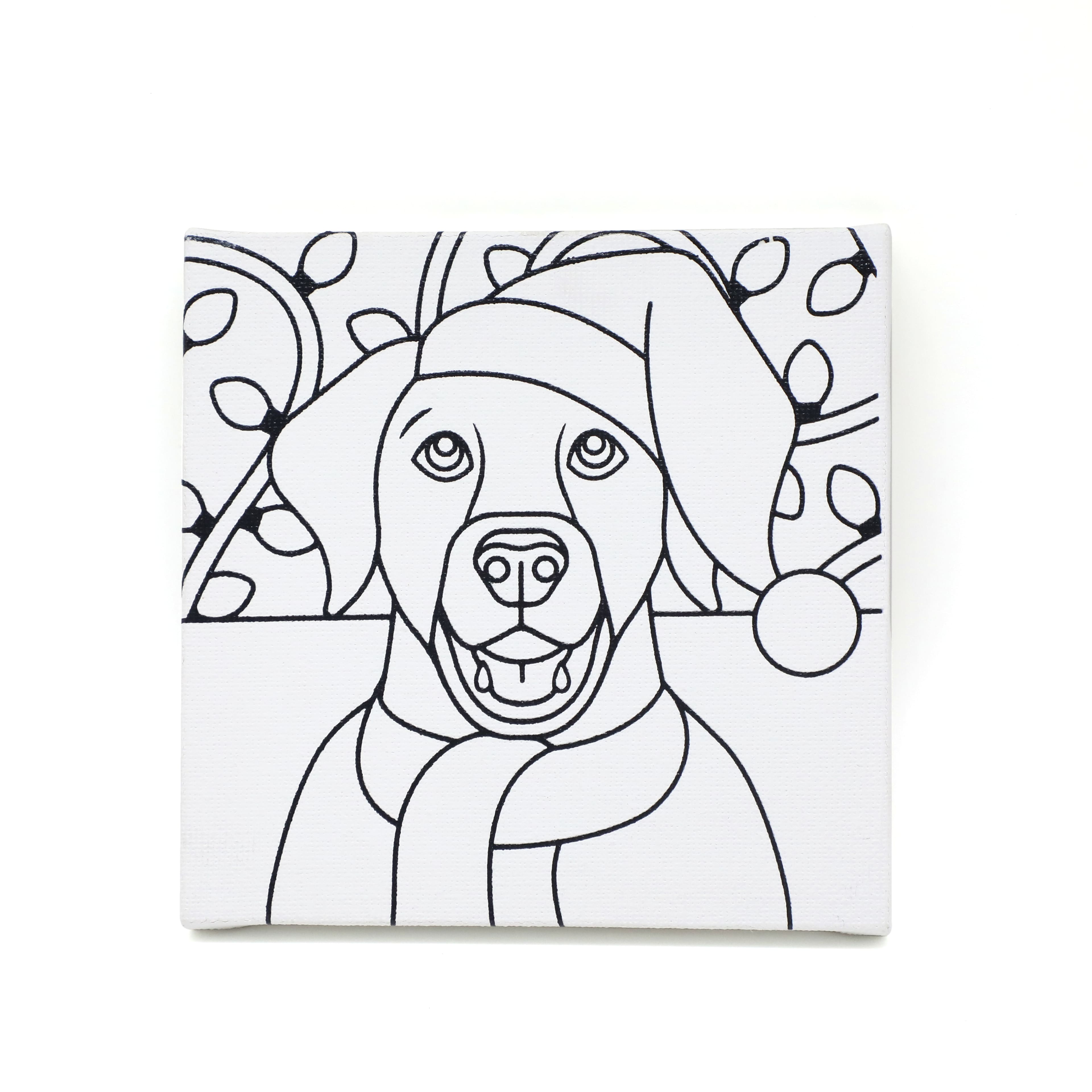 5&#x22; x 5&#x22; Christmas Puppy Canvas Painting Kit by Artist&#x27;s Loft&#x2122;