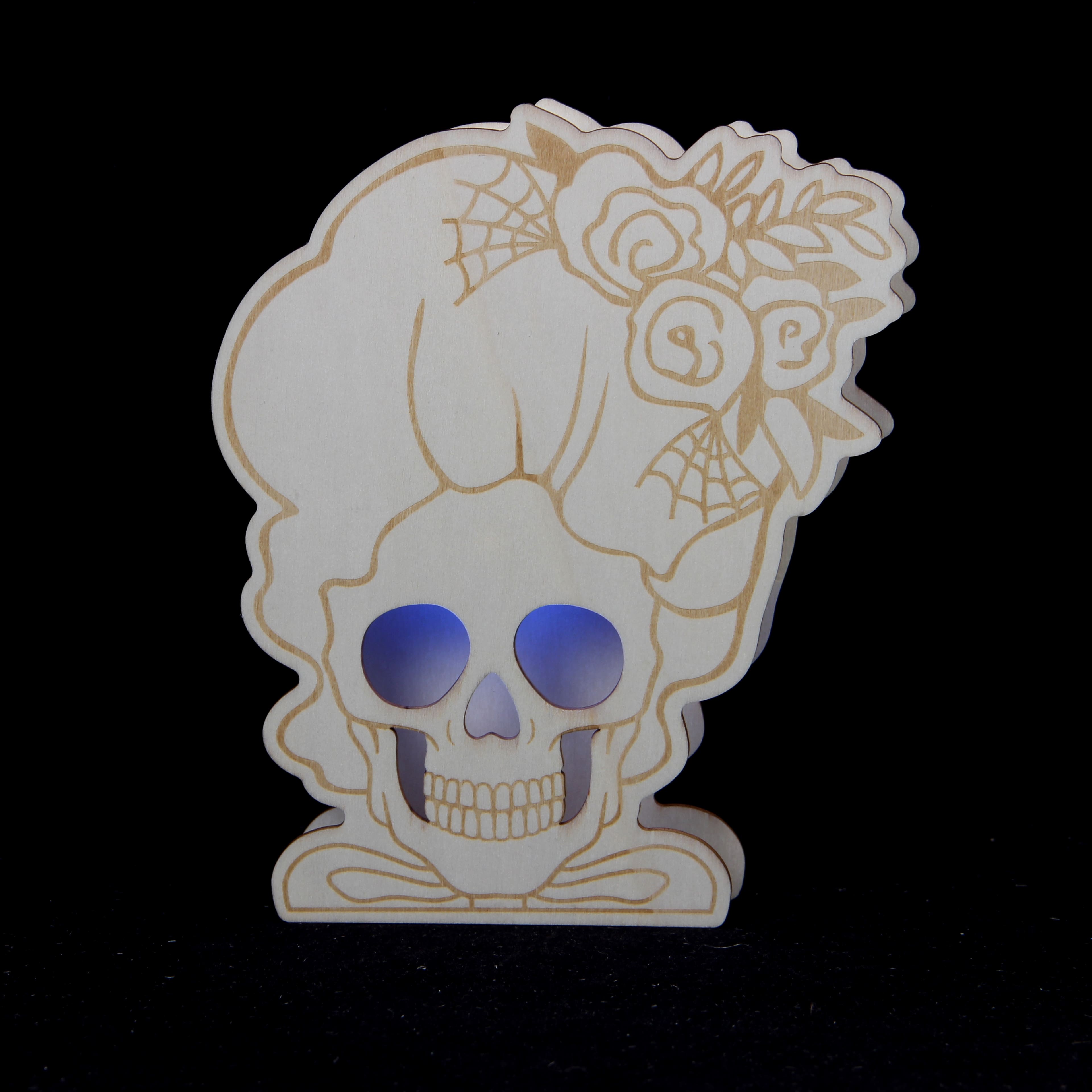 7.5&#x22; Lady Skeleton DIY LED Plywood D&#xE9;cor by Make Market&#xAE;