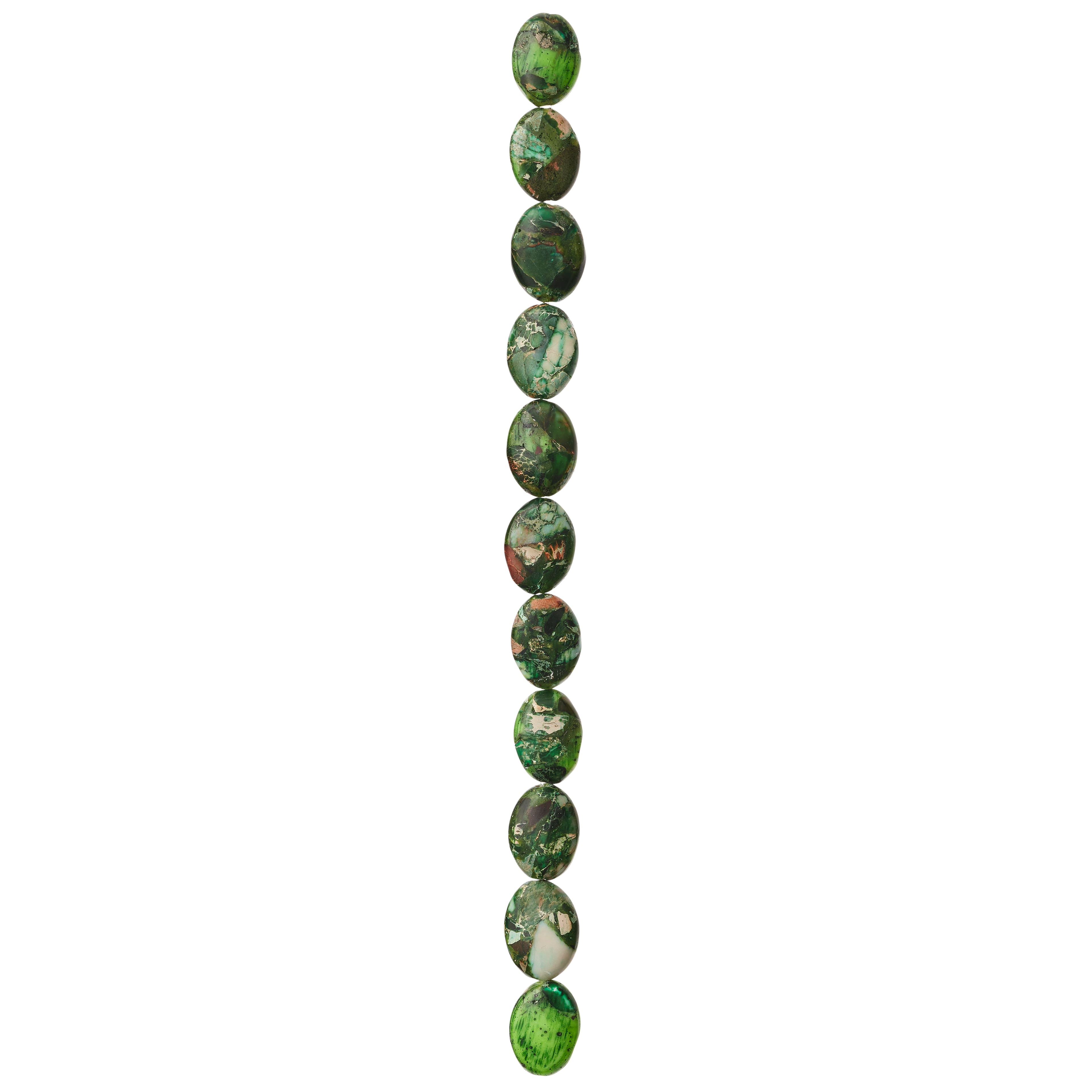 Green Imperial Jasper Oval Beads, 14mm by Bead Landing™