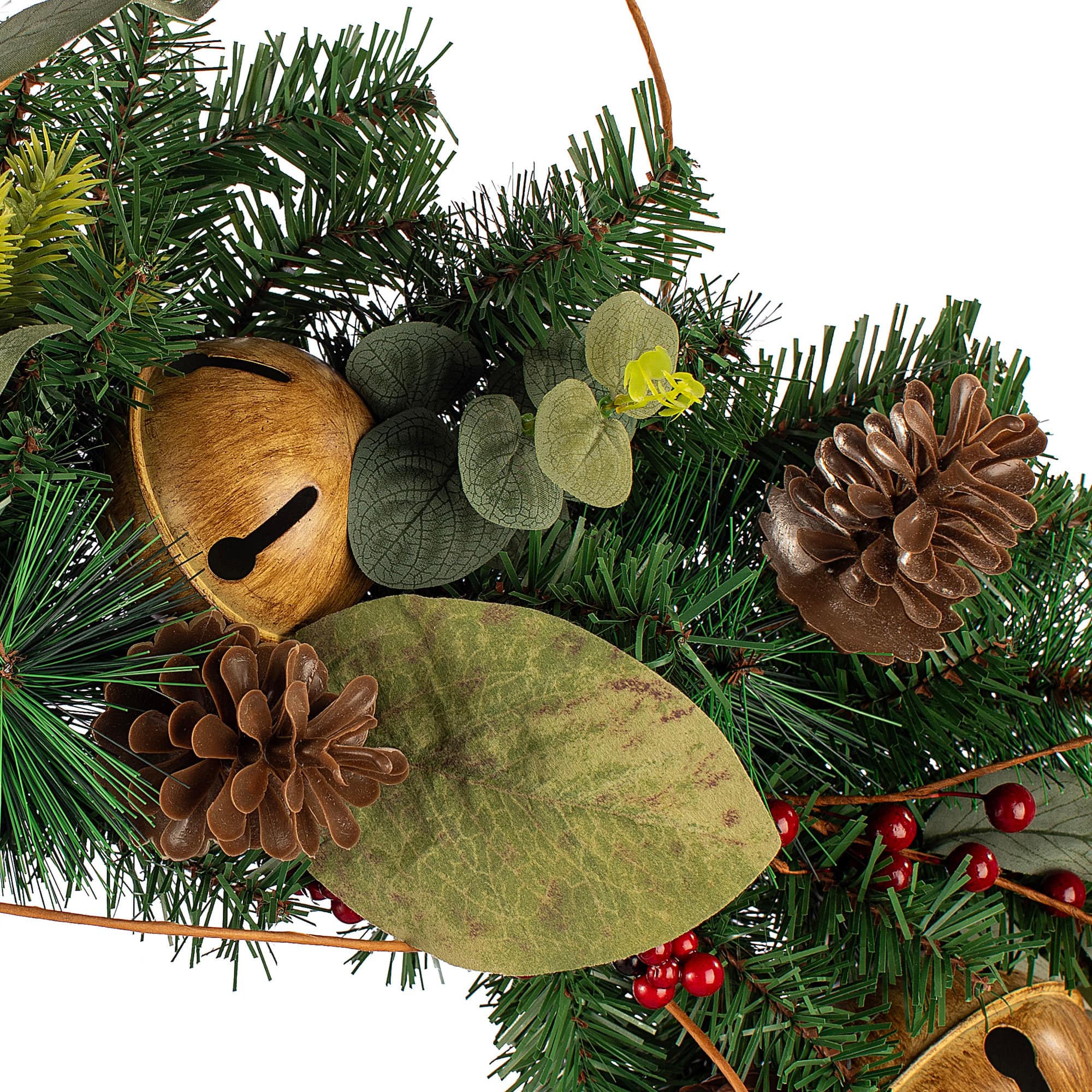 26" Holiday Bell, Pine & Red Berry Wreath by Ashland®